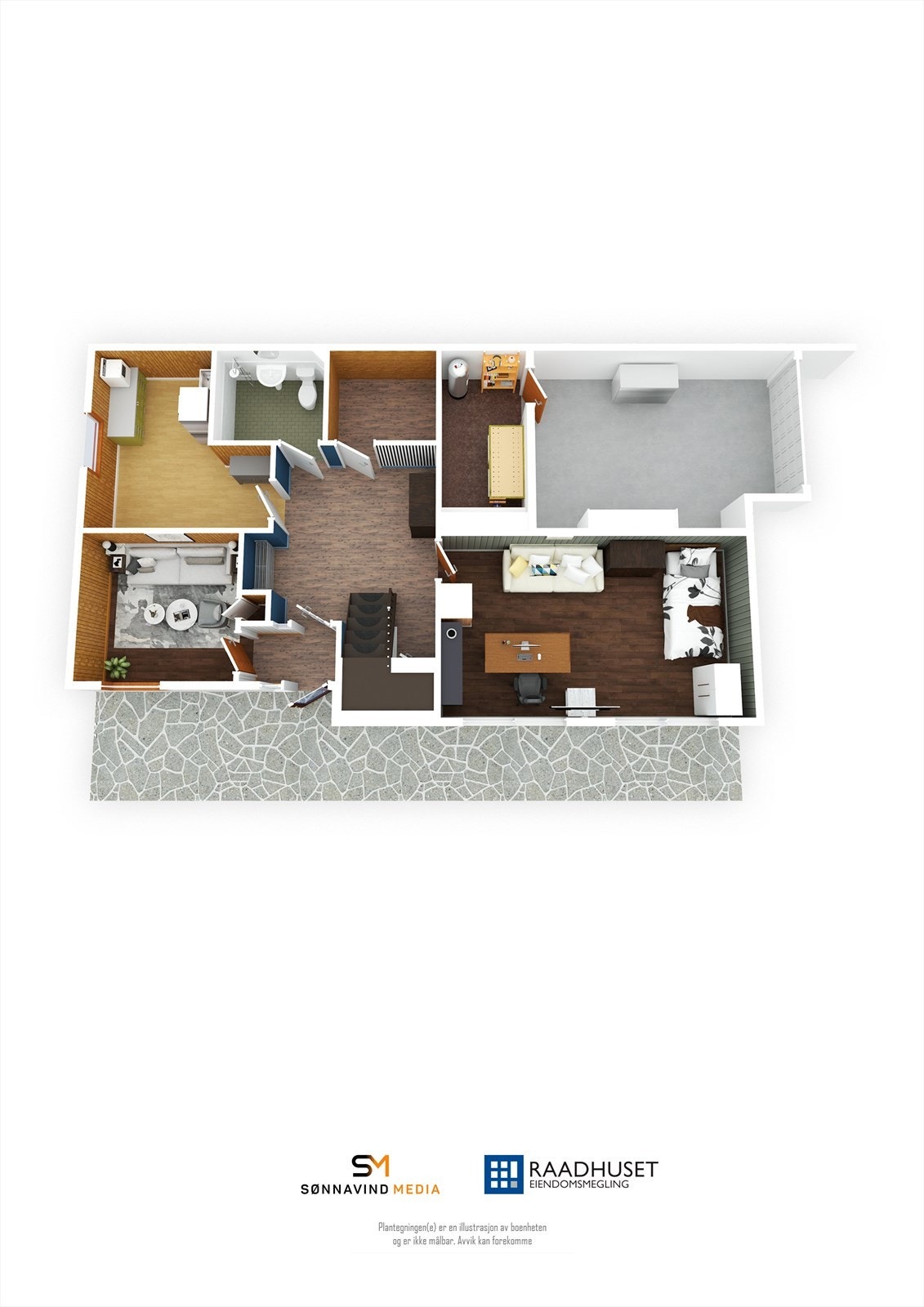 3D Plantegning | Underetasje Galleribilde