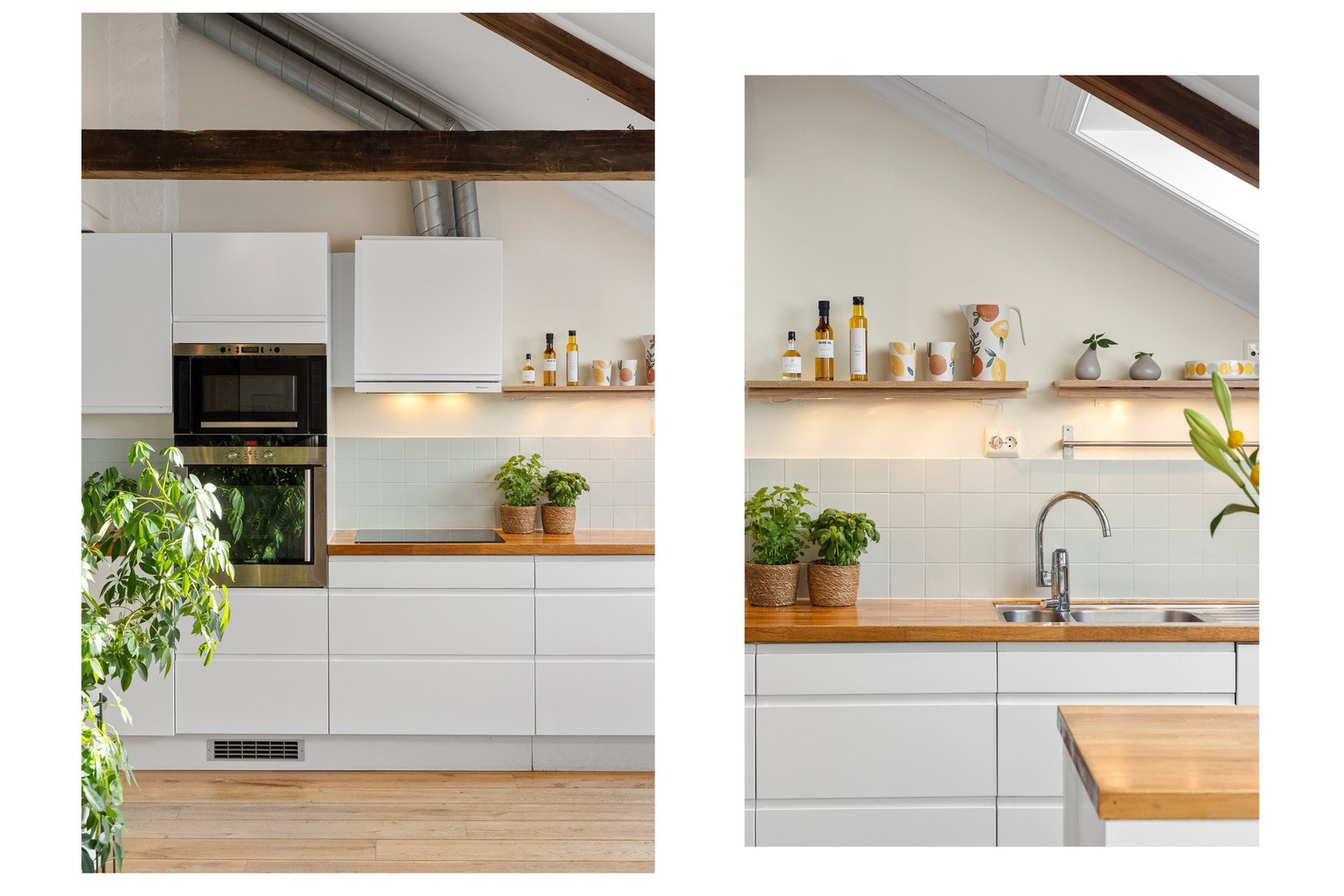 De integrerte hvitevarene består av koketopp, stekeovn, mikrobølgeovn, oppvaskmaskin samt kjøl-/fryseskap. Galleribilde