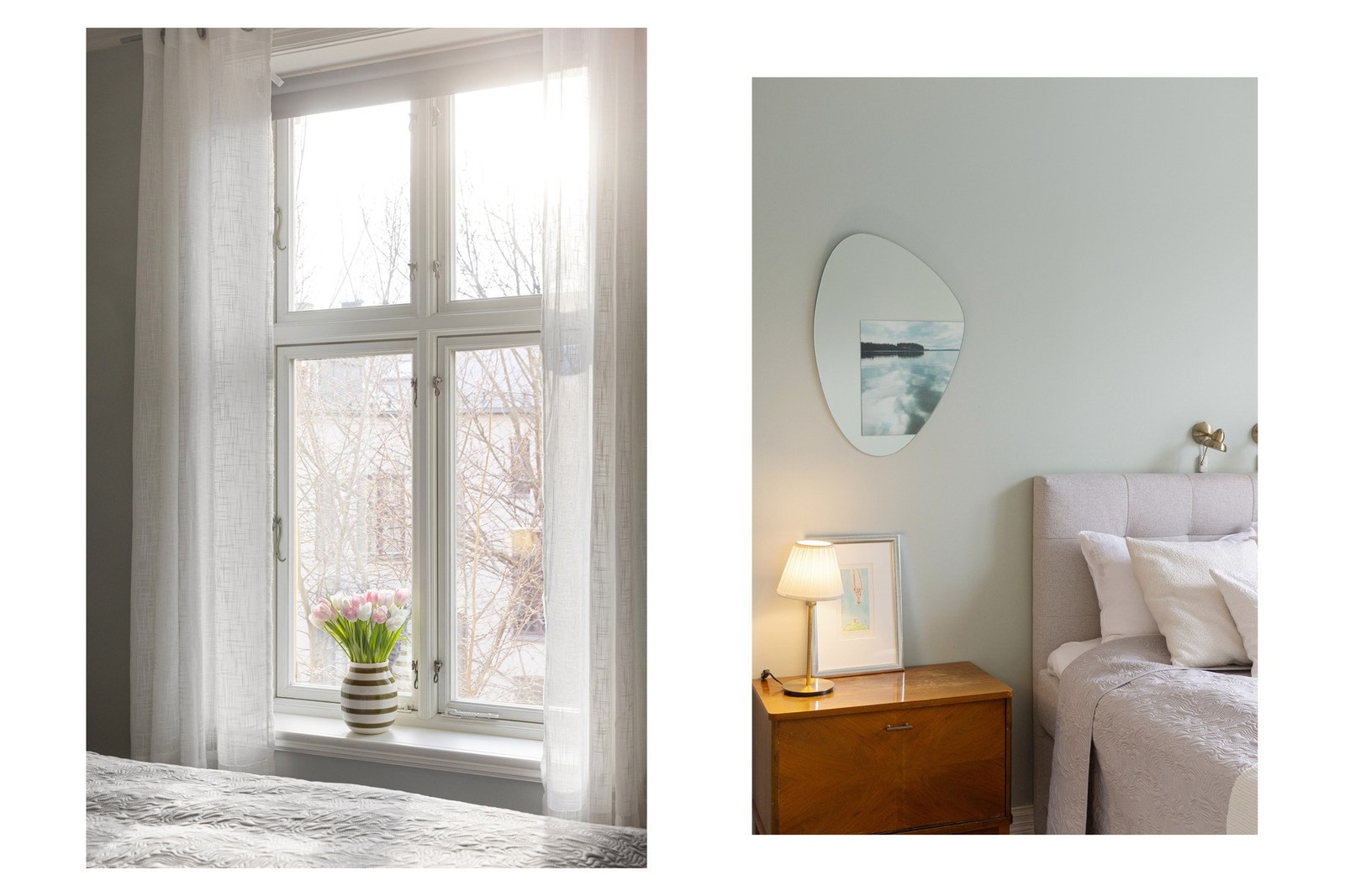 Hovedsoverommet vender ut mot en stille og skjermet bakgård, hvor det store vinduet sørger for godt med sollys. Galleribilde