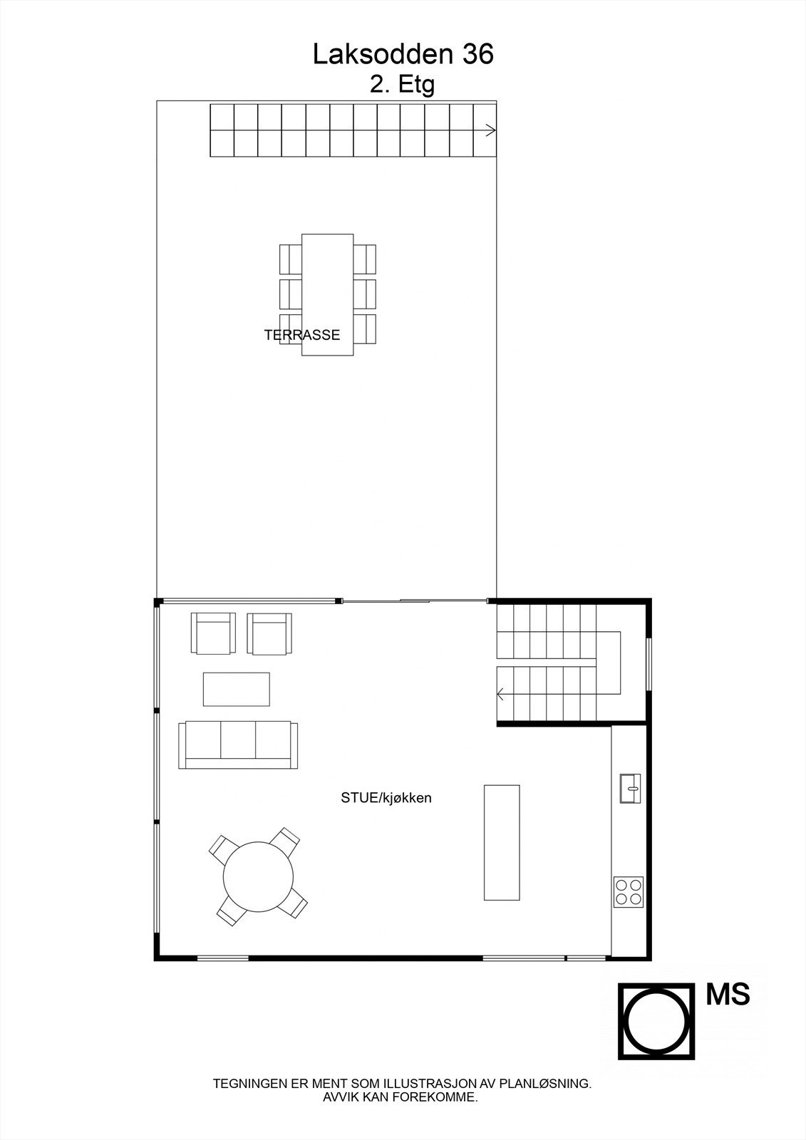 Floorplan letterhead - Laksodden 36 - 2. Etg - 2D Floor Plan Galleribilde