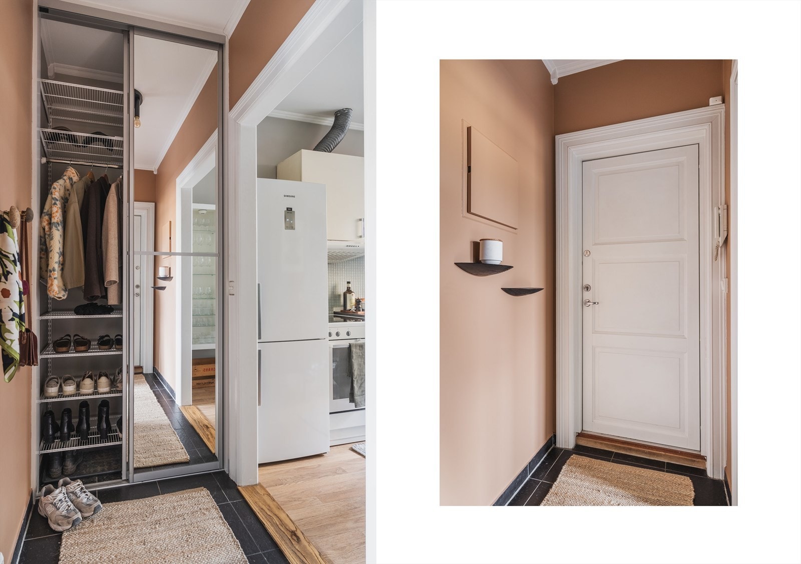 Velkommen inn! Entré med skyvedørsgarderobe. Galleribilde