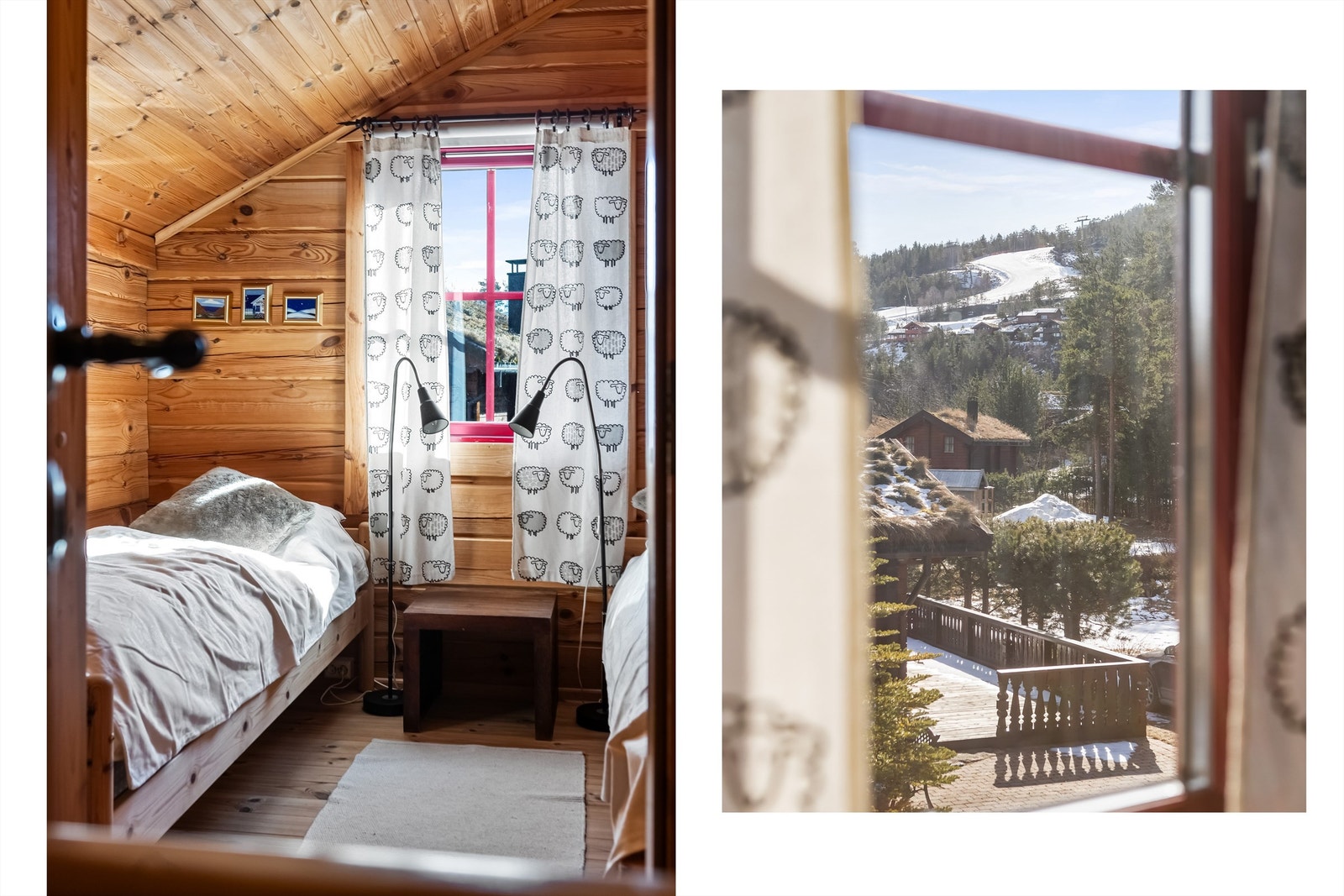 Flott utsikt til alpinanlegg og fjellene Galleribilde