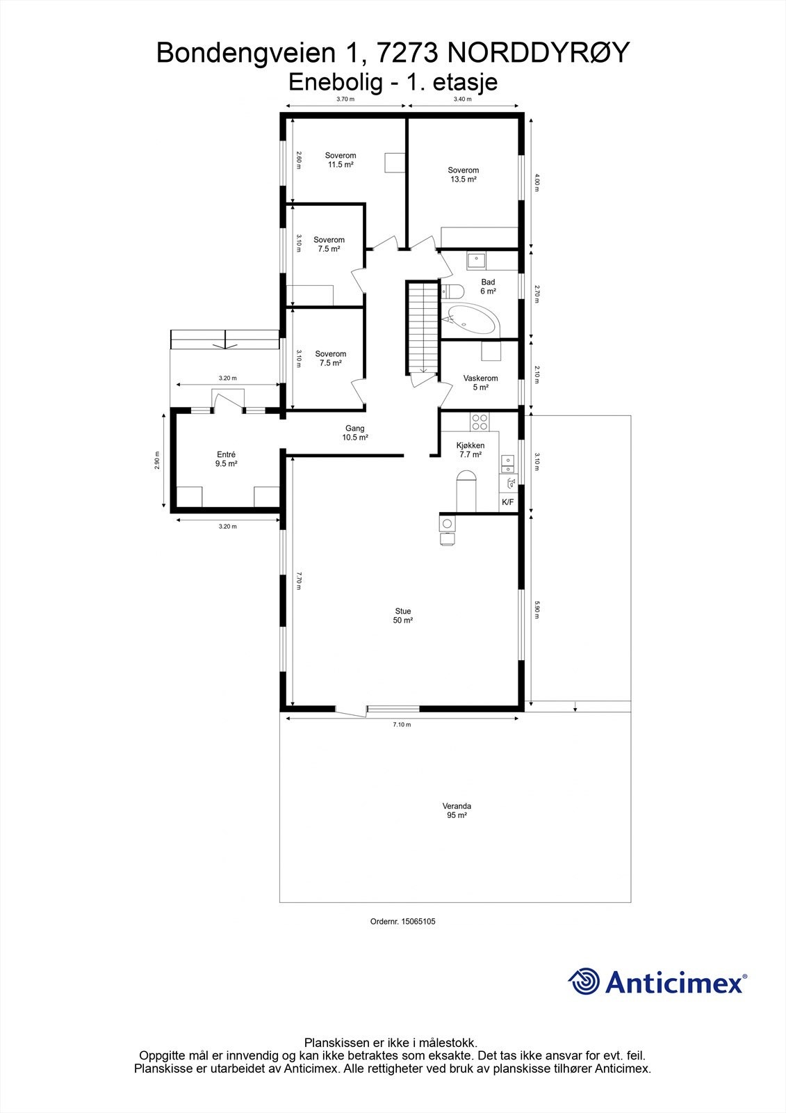 Plantegning 1. etasje Galleribilde