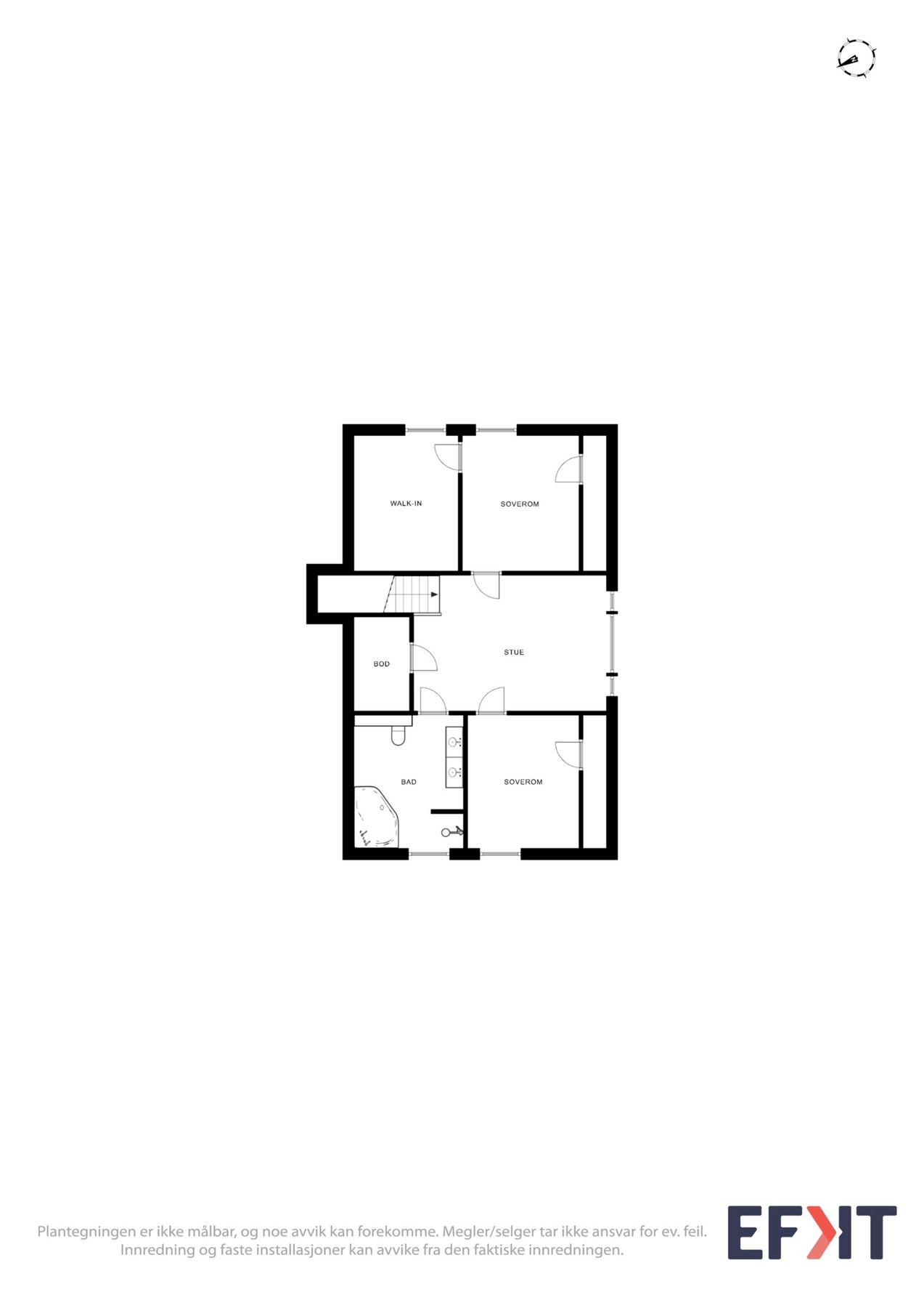 Plantegning som viser boligens loftsetasje. Galleribilde