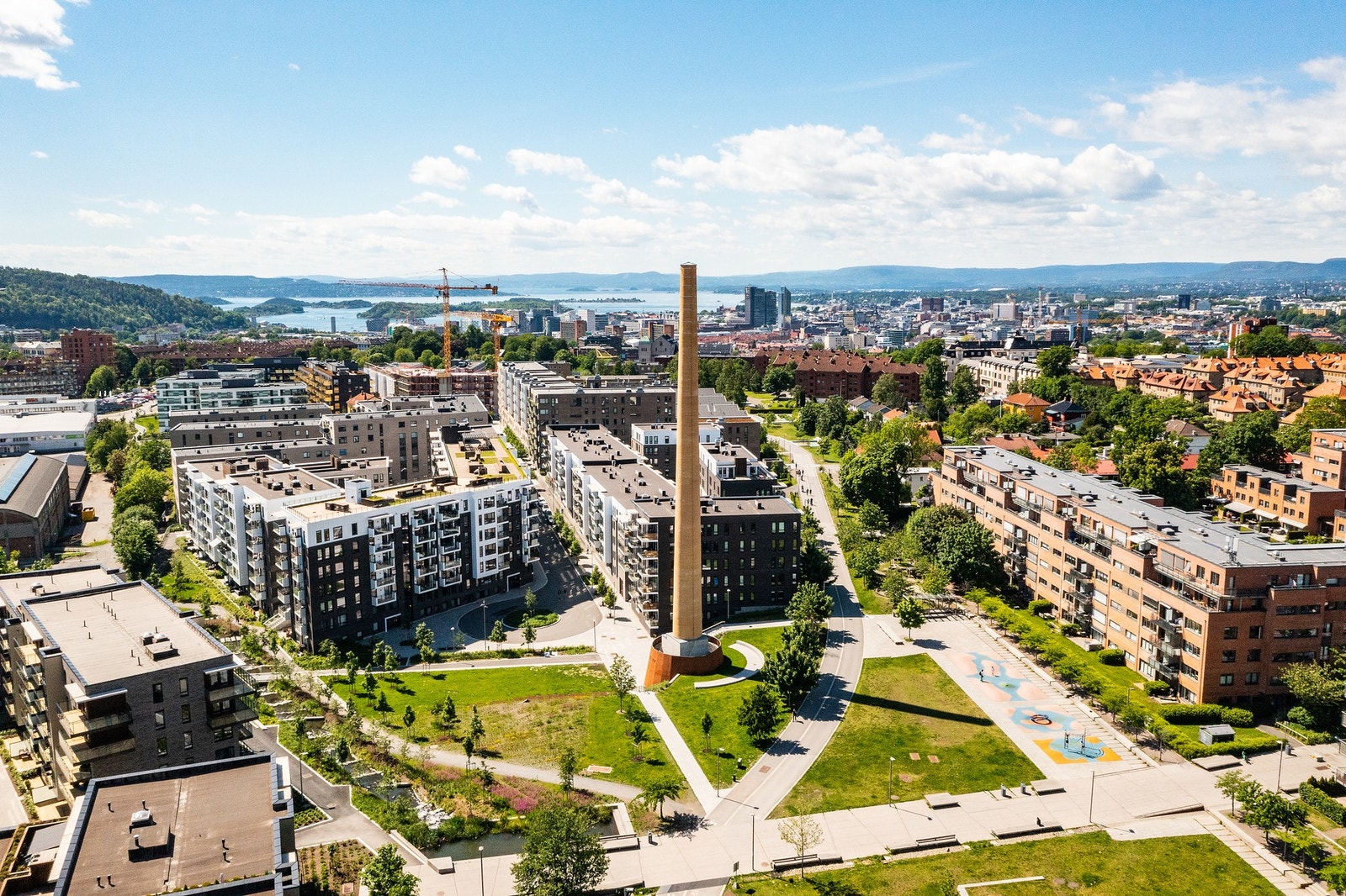 Dronebilde av Ensjø. Galleribilde