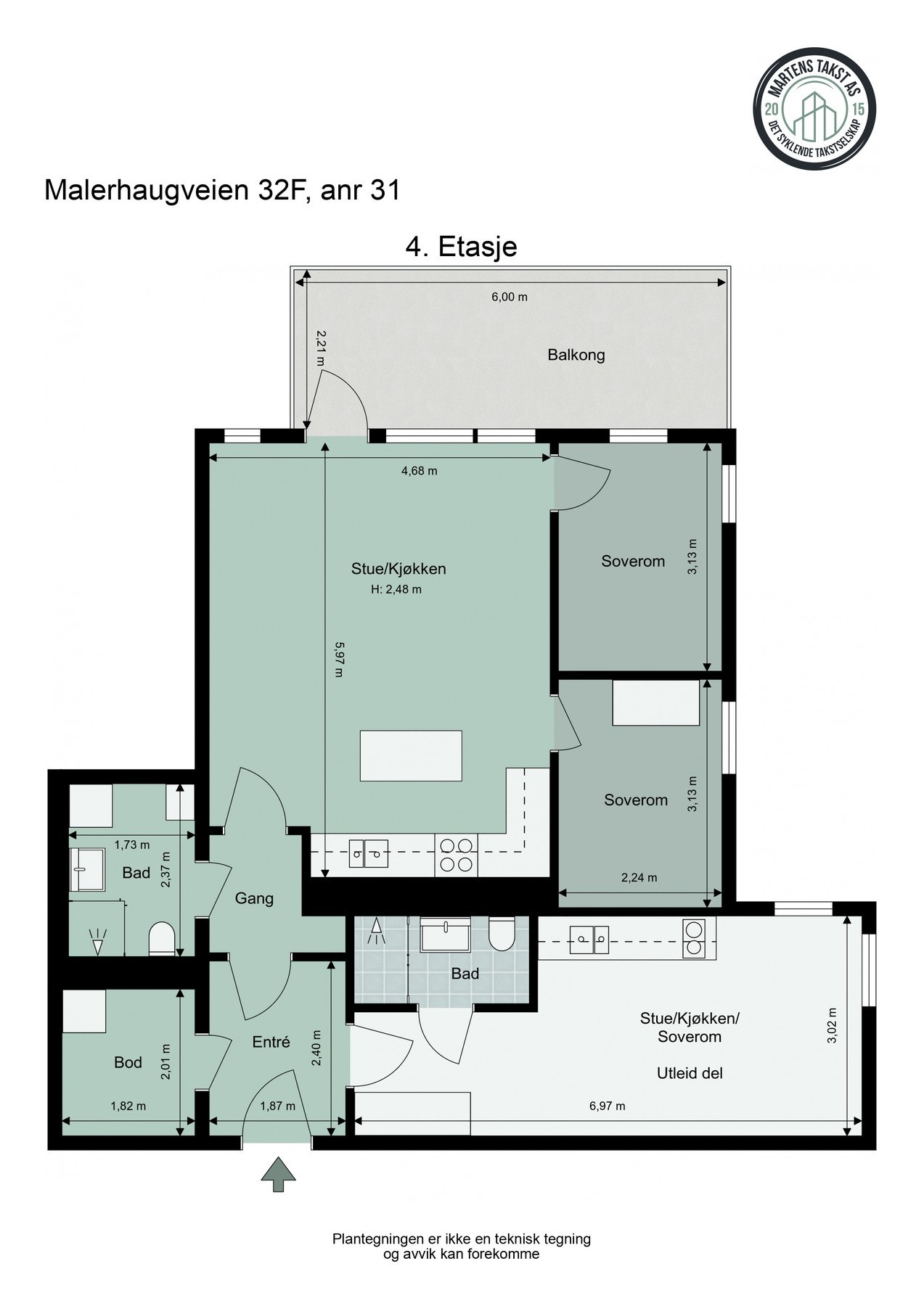 Plantegning 4. etasje. Galleribilde