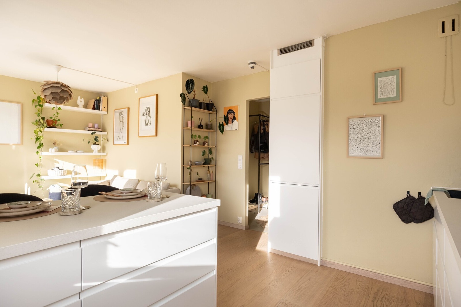 Det er parkett på gulv. Galleribilde