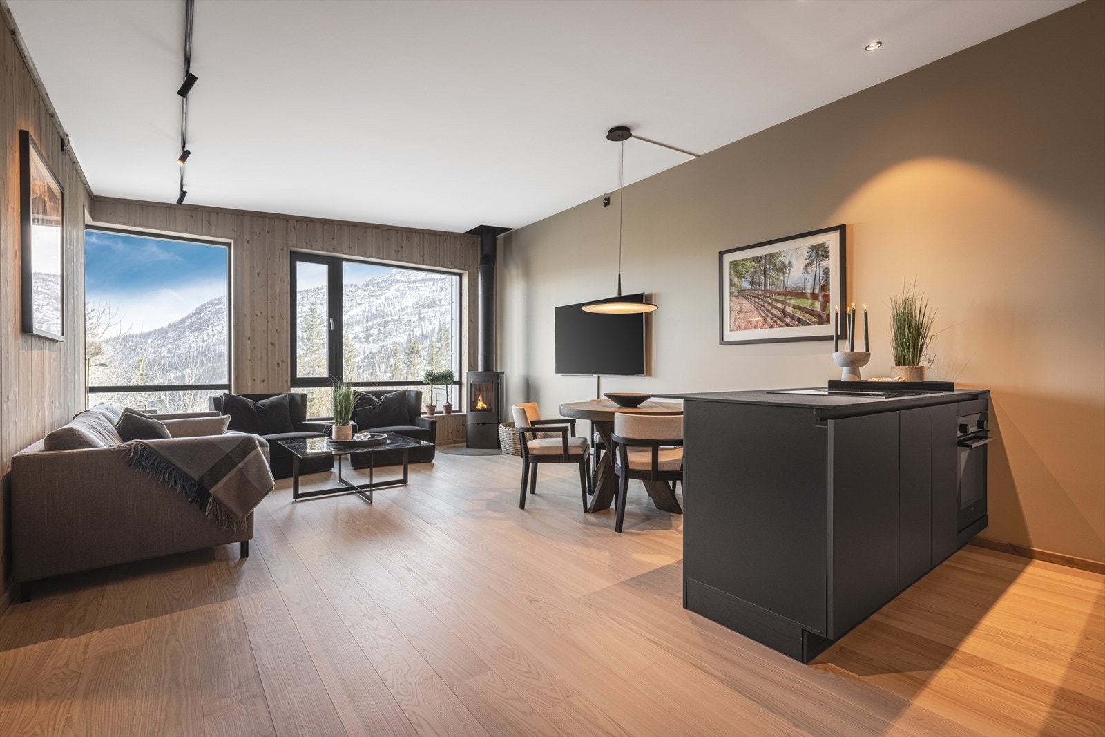 Leiligheten har en ypperlig plassering høyt oppe i fjellet med flott utsikt, ski inn/ut og alle fasiliteter tilrettelagt for å gjøre ditt opphold mest mulig sømløst! Galleribilde