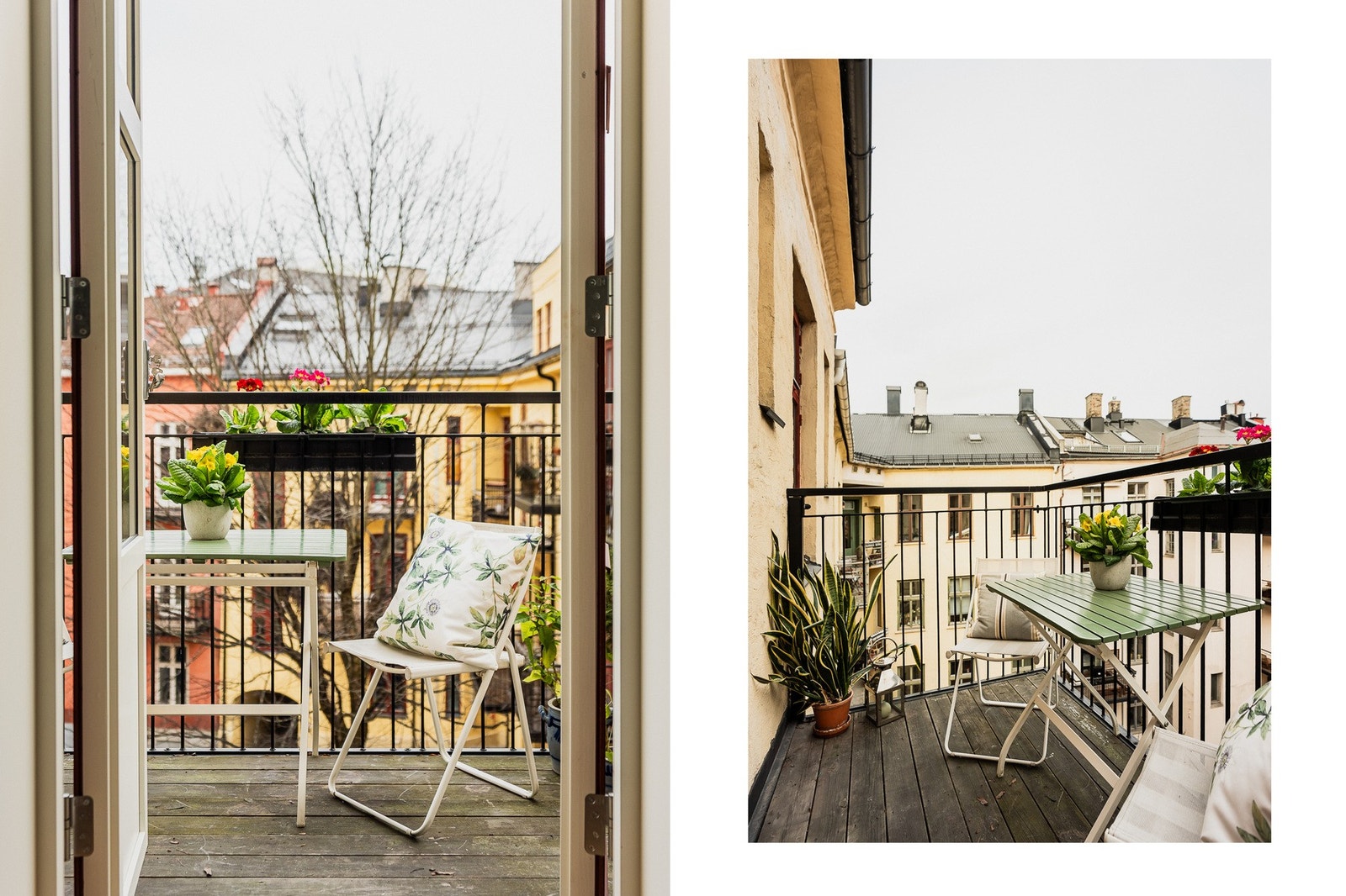 ... og balkong nr. 2 vender ut mot bakgården. Her kan man følge solen gjennom dagen! Galleribilde