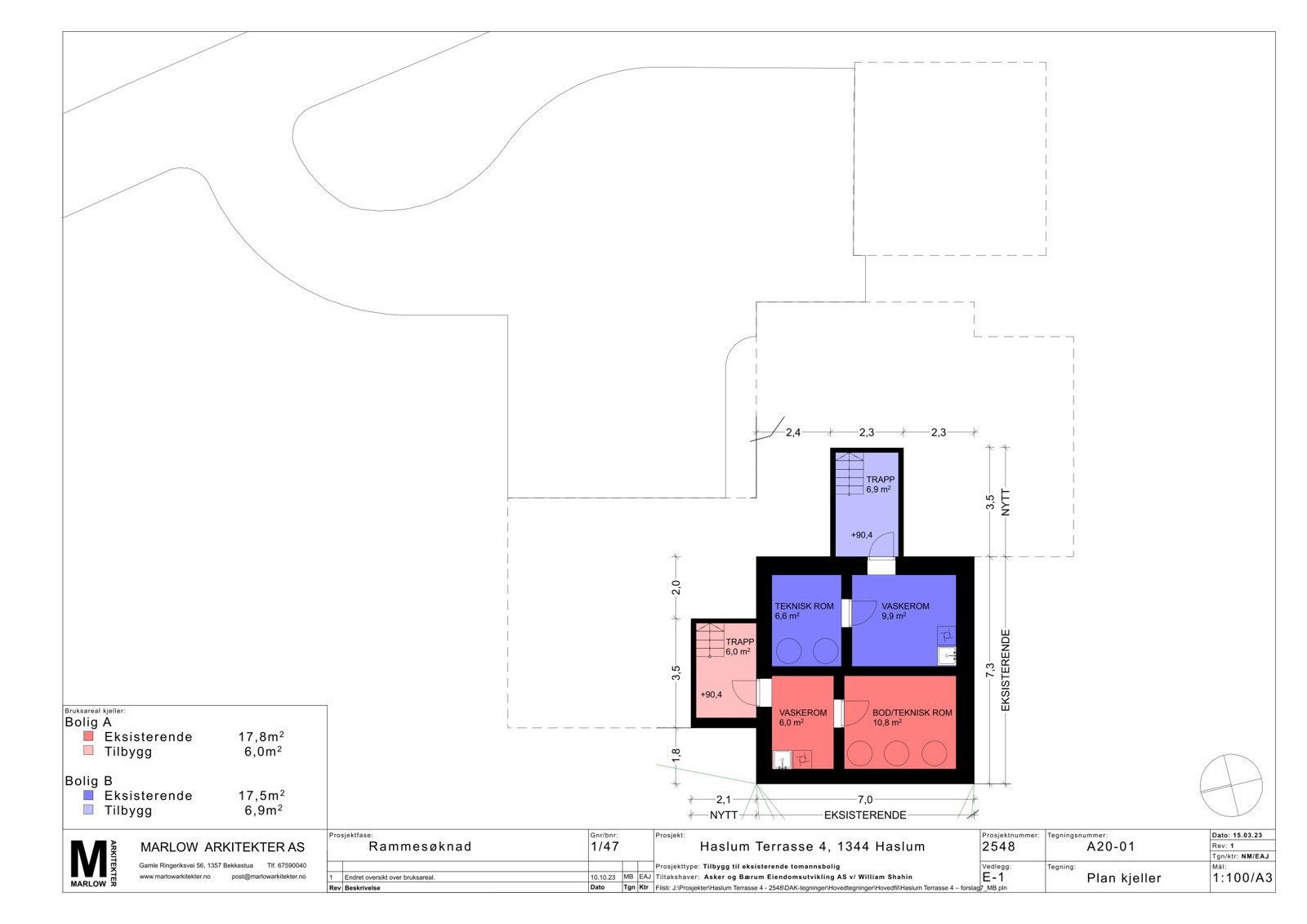 Plantegning kjeller- rammetillatelsen Galleribilde
