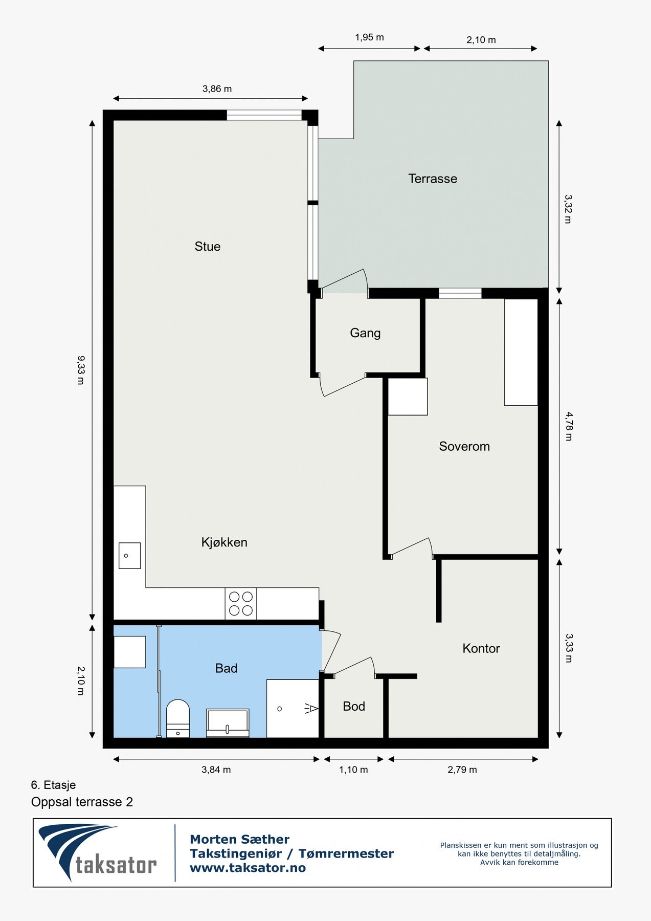 Leiligheten disponerer en bod ved inngangsplan. Galleribilde