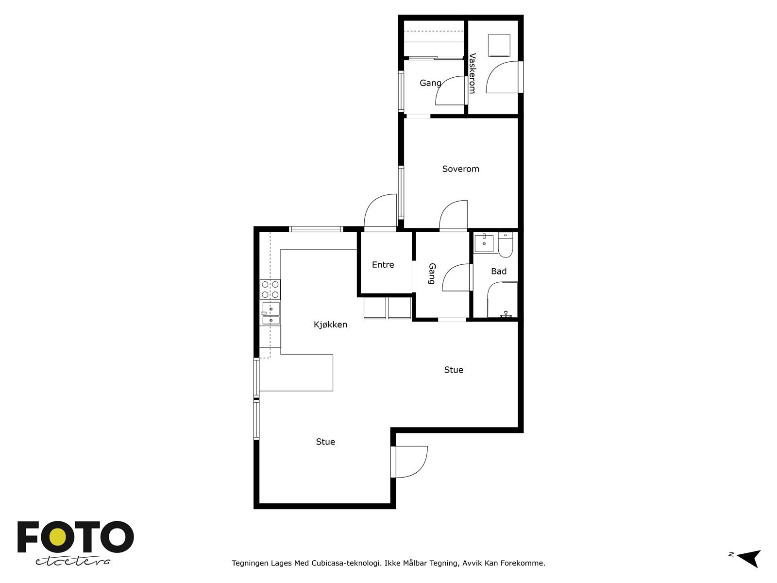 Plantegning - ikke godkjent leilighet i tilknytning til garasje Galleribilde
