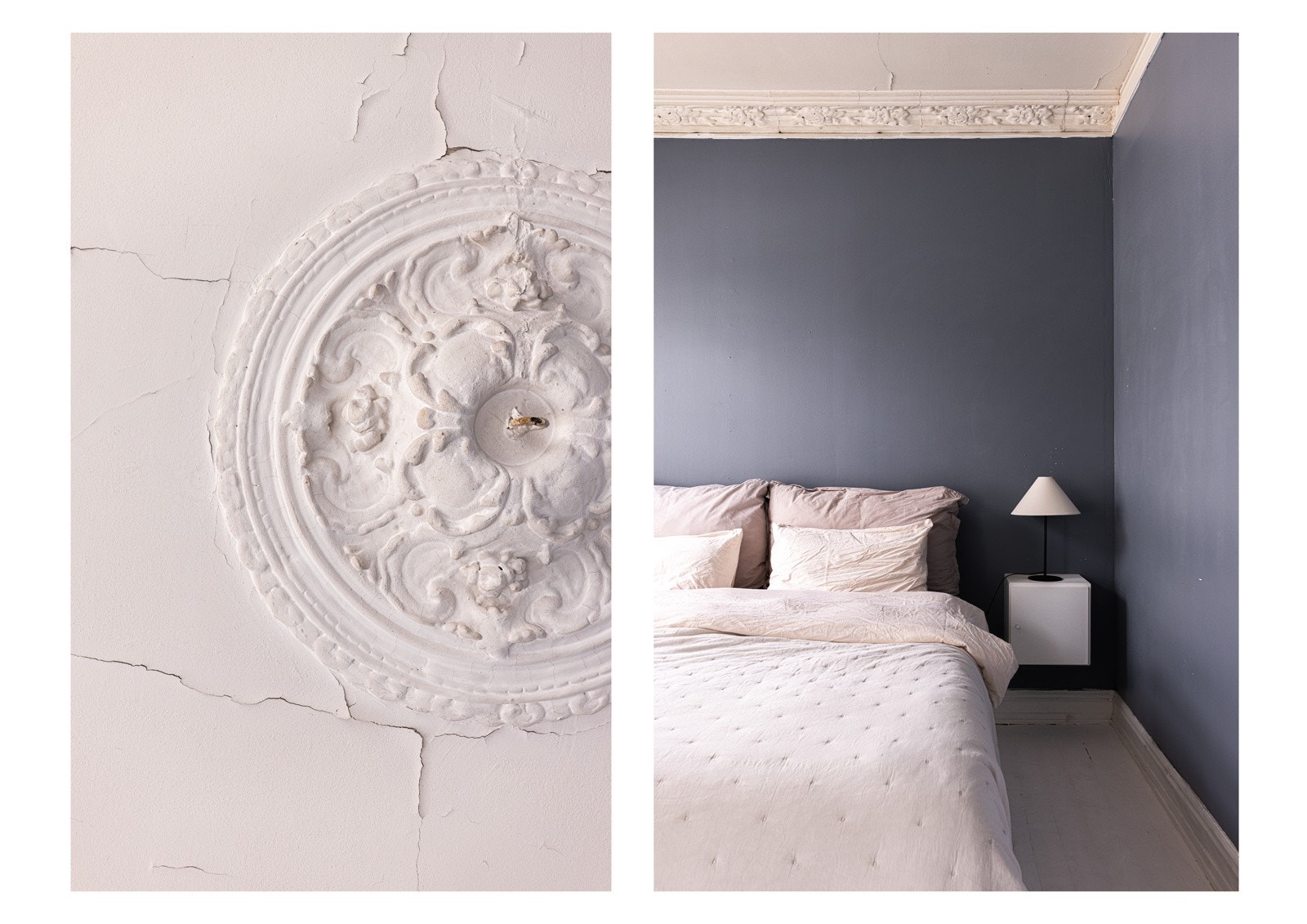 - Klassiske detaljer. Malingen er sprukket i himlingen - Galleribilde