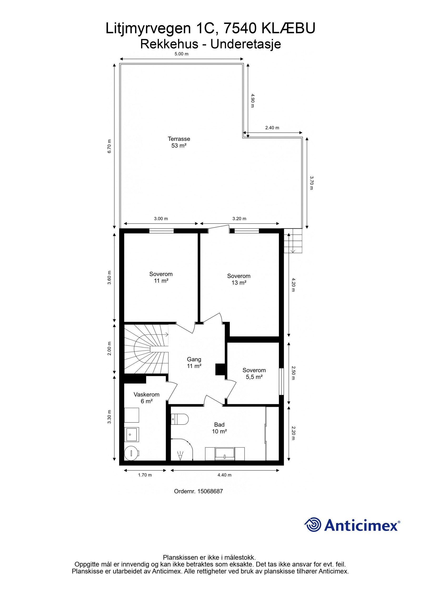 Plantegning - Underetasje. Galleribilde