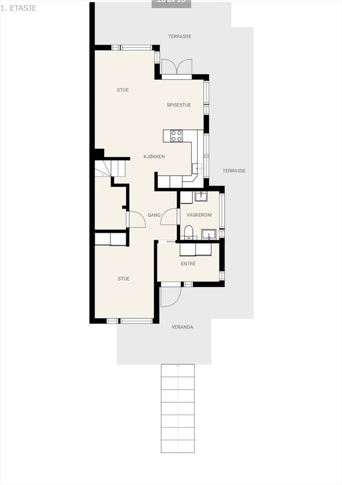 Veiledende skisse av første etasje. Galleribilde