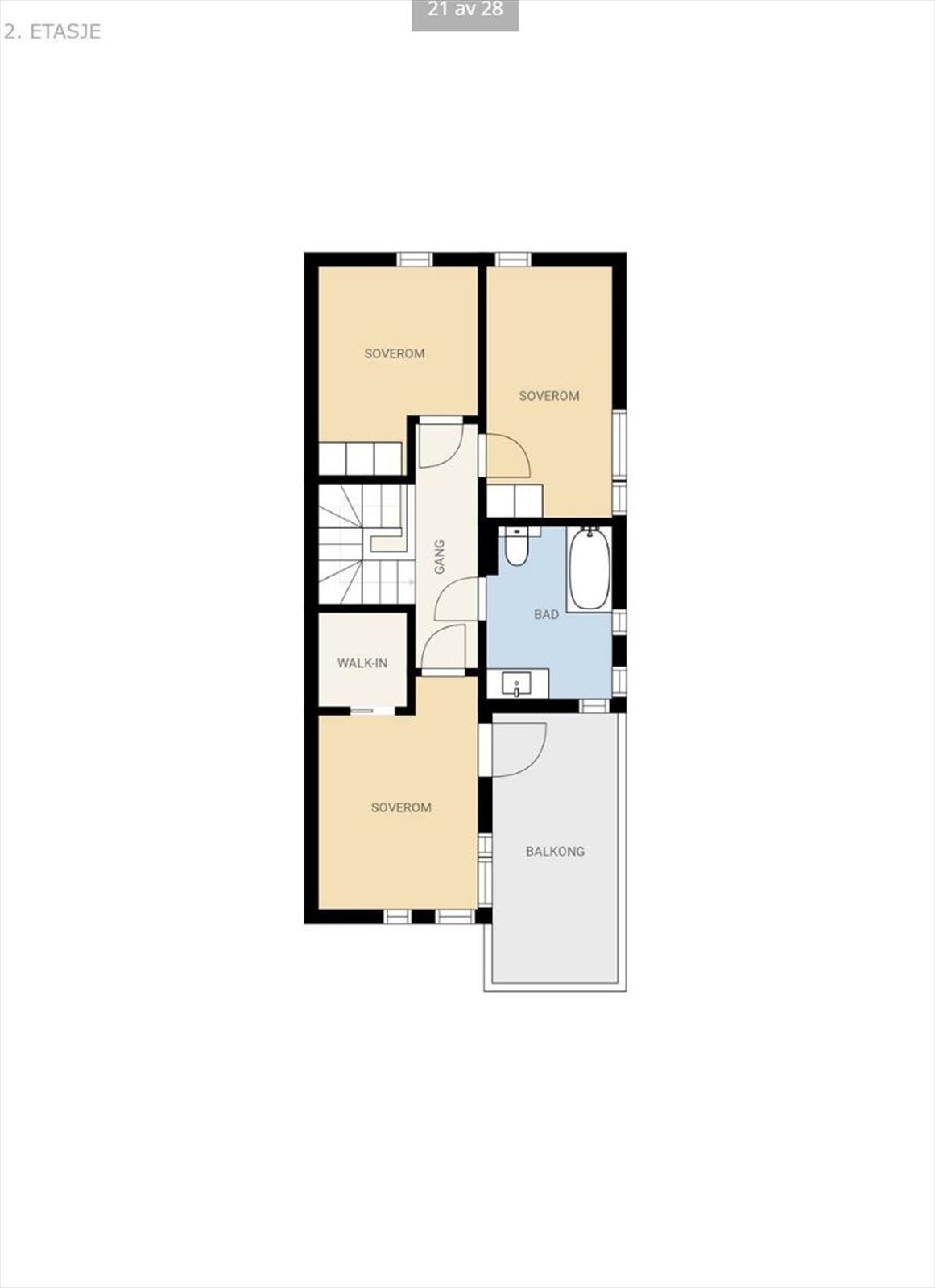 Veiledende skisse av andre etasje. Galleribilde