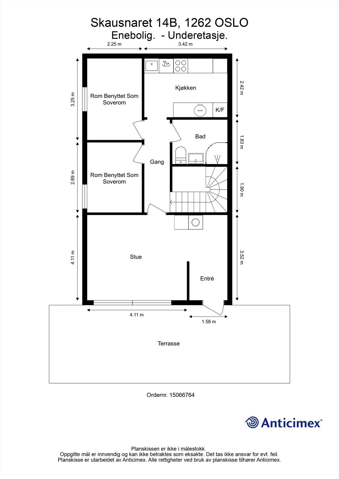 Plantegning - underetasje Galleribilde