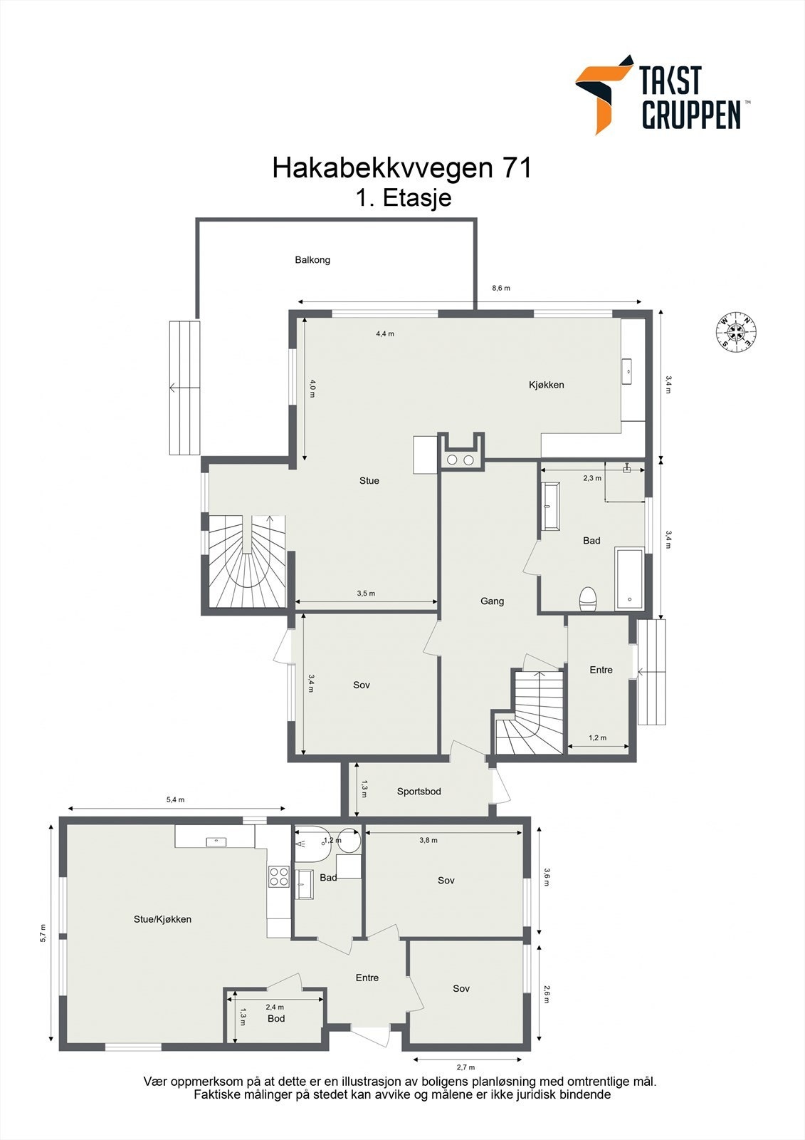 Plantegning 1. etasje Galleribilde