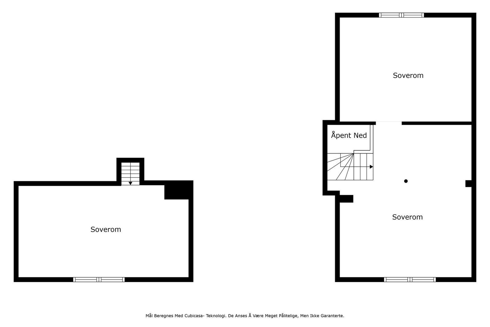 Plantegning, hems. Hemsen er ikke godkjent til varig opphold på grunn av lav takhøyde, men er et ideelt område for gjester eller større familier. Galleribilde