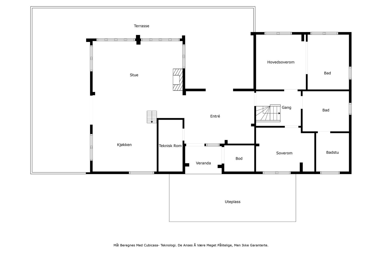 Plantegning, 1. etasje. Galleribilde
