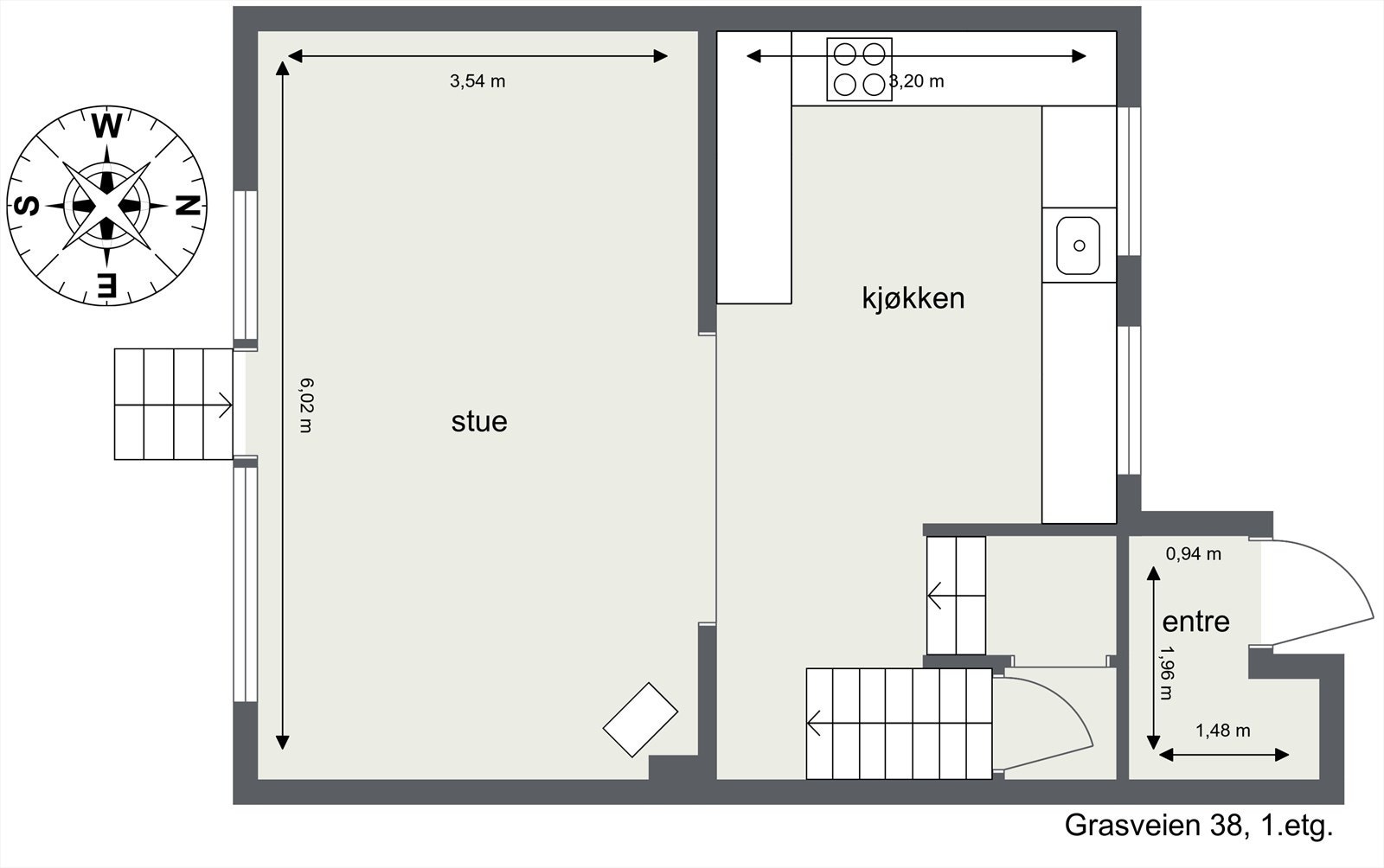 Plantegning 1. etasje. Galleribilde