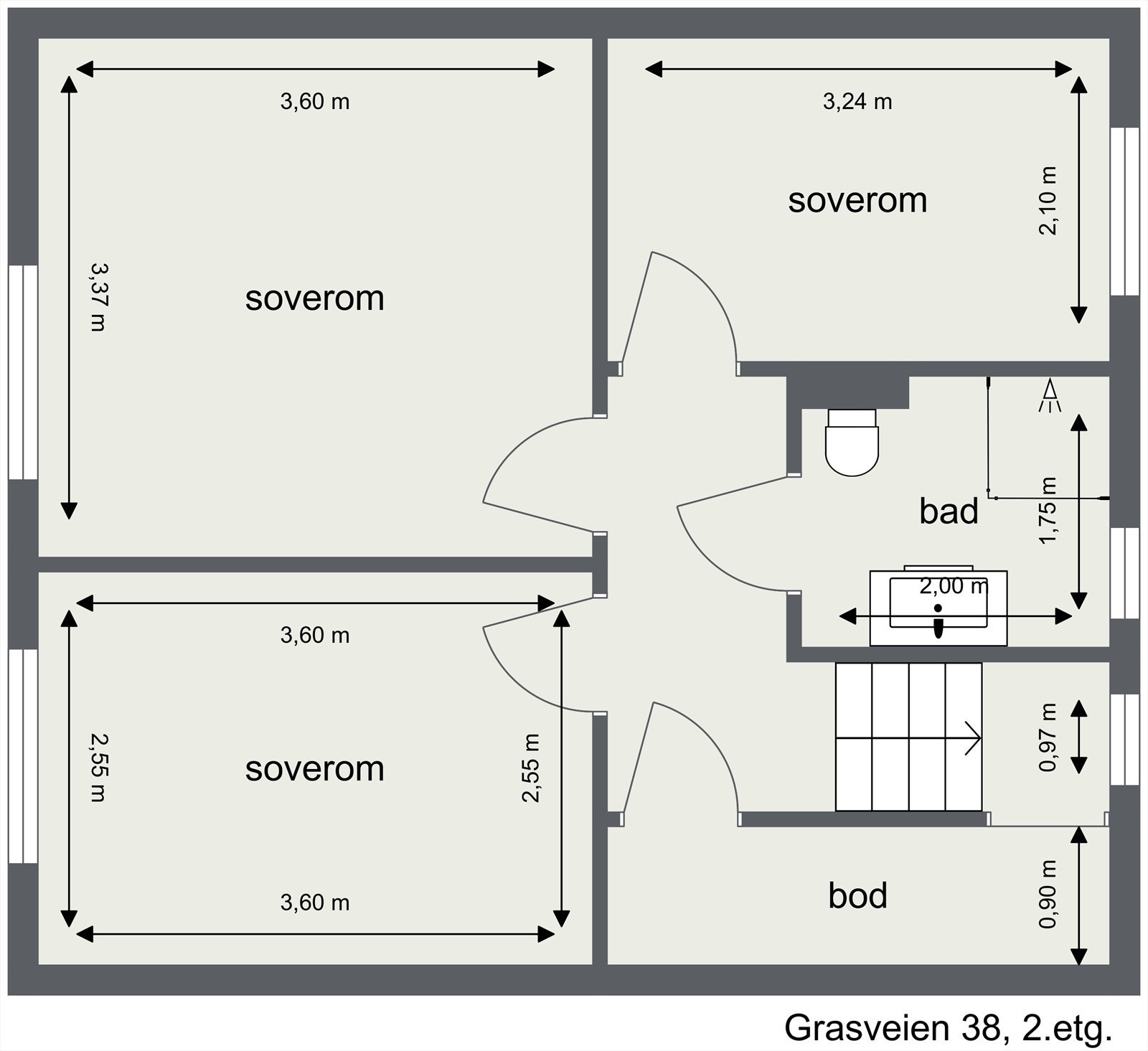 Plantegning 2. etasje. Galleribilde