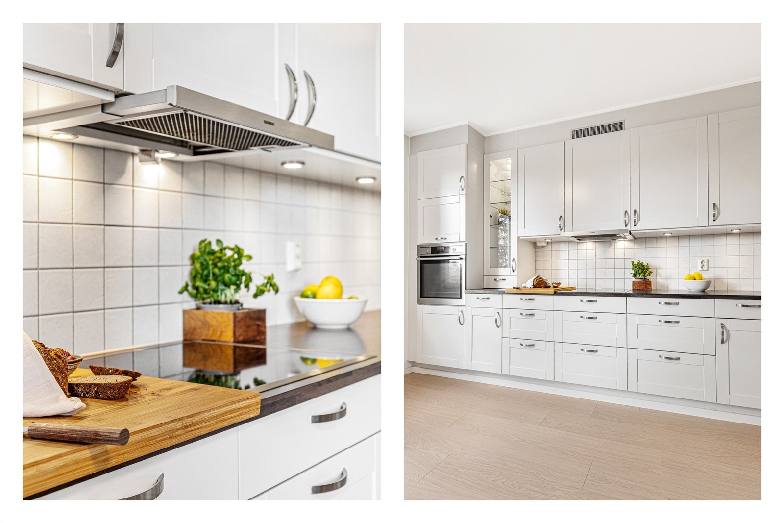 Av integrerte hvitevarer er oppvaskmaskin, platetopp, stekeovn, kjøl/fryseskap og oppvaskmaskin. Galleribilde