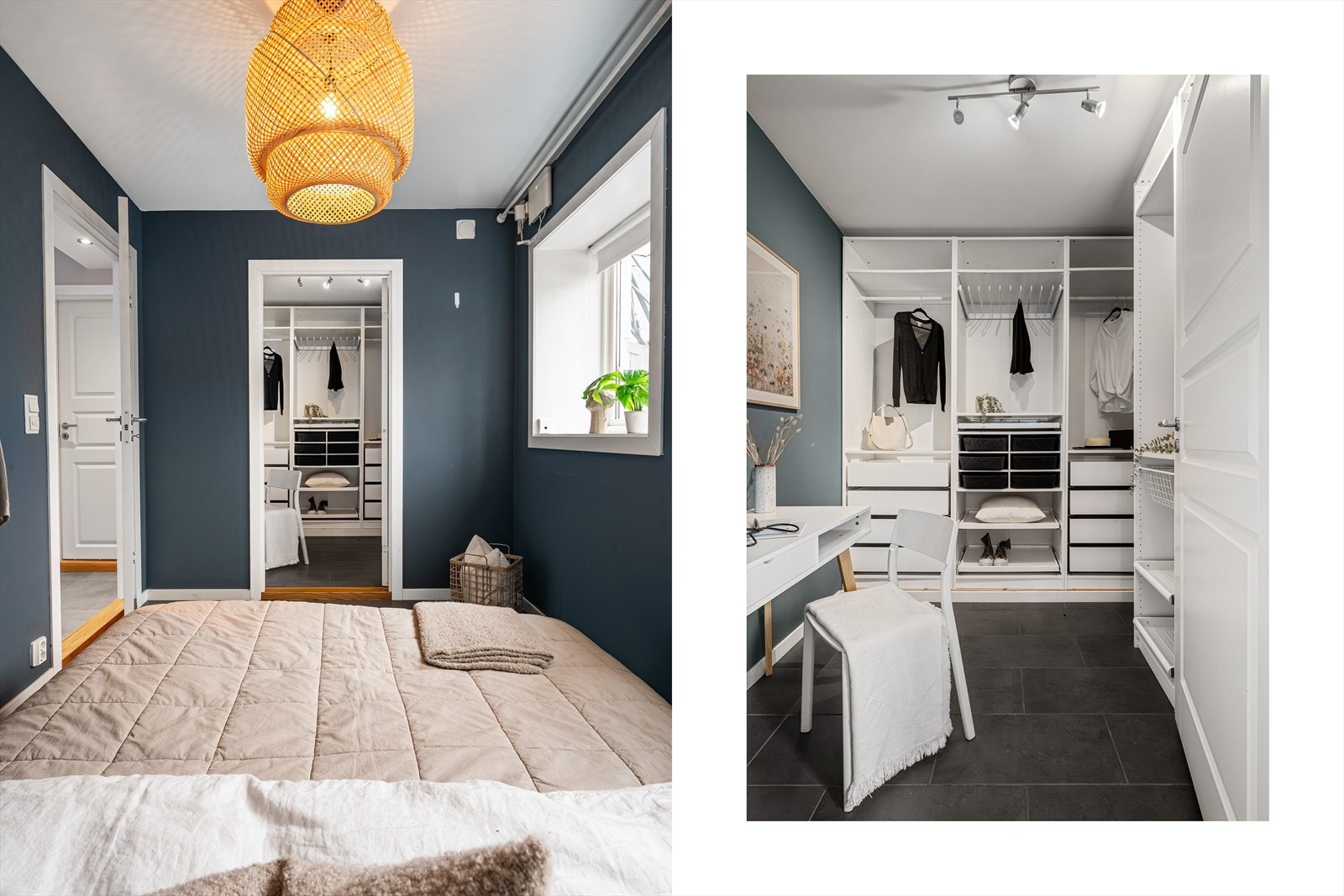 - Walk-in closet er en stor drøm for mange! Et helt rom kun for garderoben, godt organisert i hyller og skap - Galleribilde