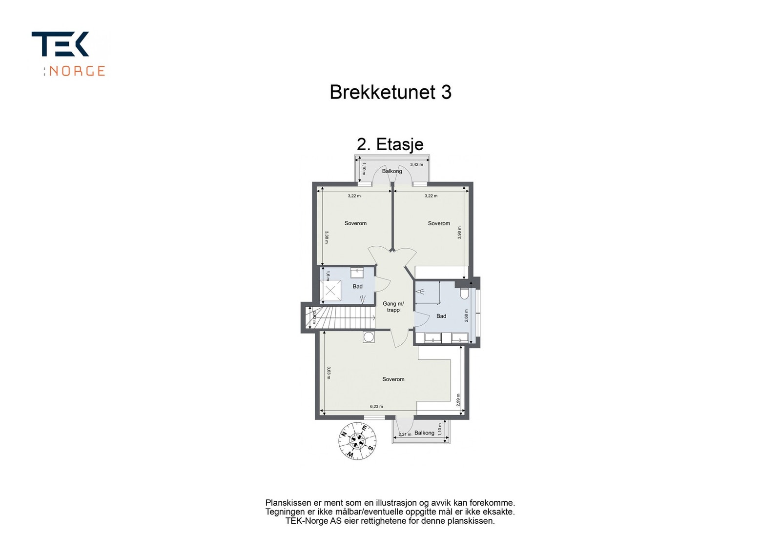 Plantegning Brekketunet 3, 2. etasje Galleribilde