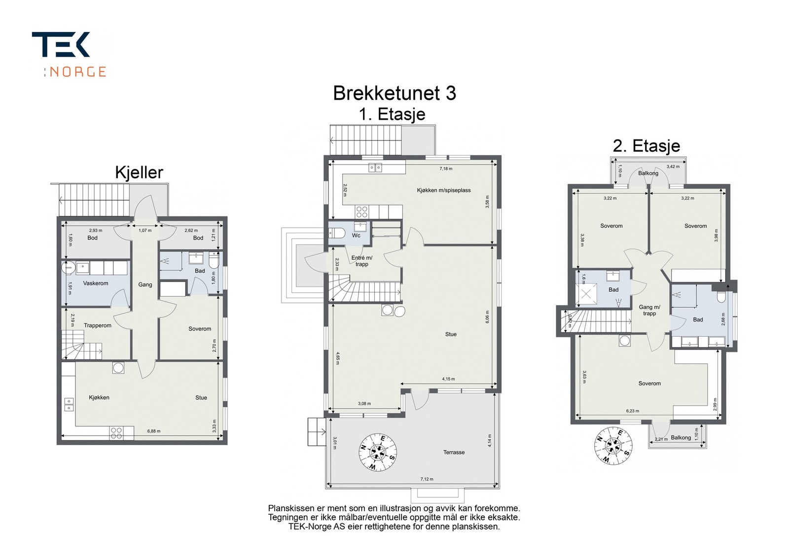 Plantegning Brekketunet 3, 1. etasje Galleribilde