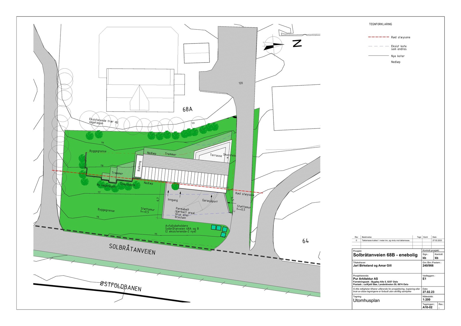 Skisse over utomhusplan fra rammetillatelsen Galleribilde