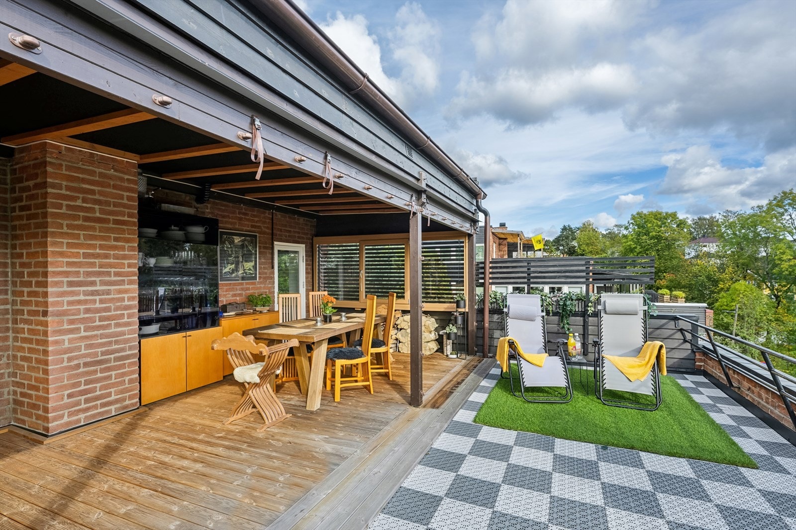 Overbygget på terrassen ble godkjent med ferdigattest i 2017 Galleribilde