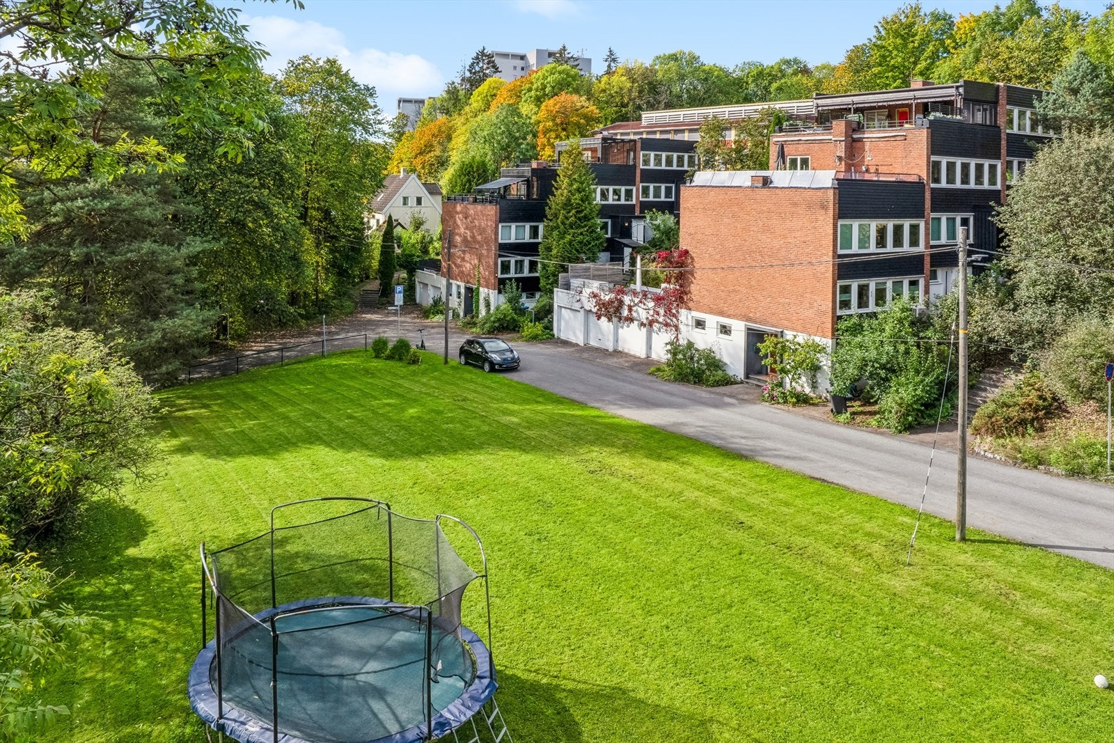 Realsameiet består av fellesareal / felles vei / felles plenareal for lek Galleribilde