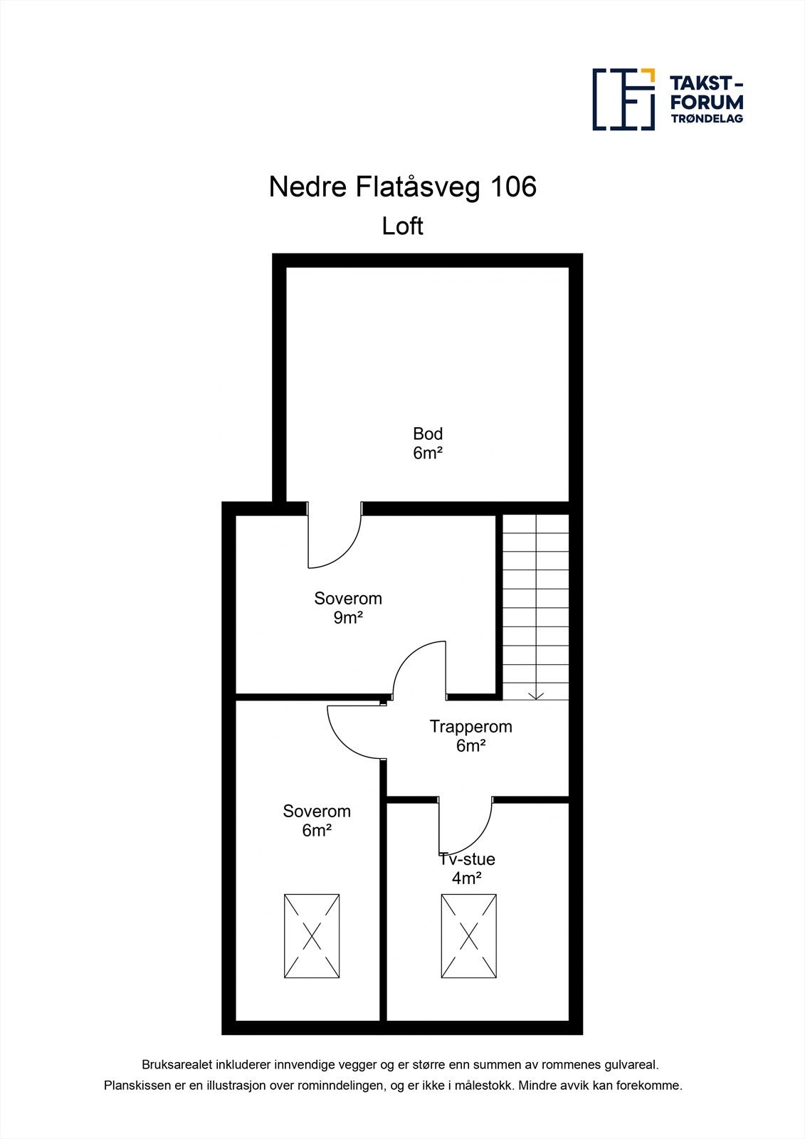 Plantegning - Loft. Galleribilde