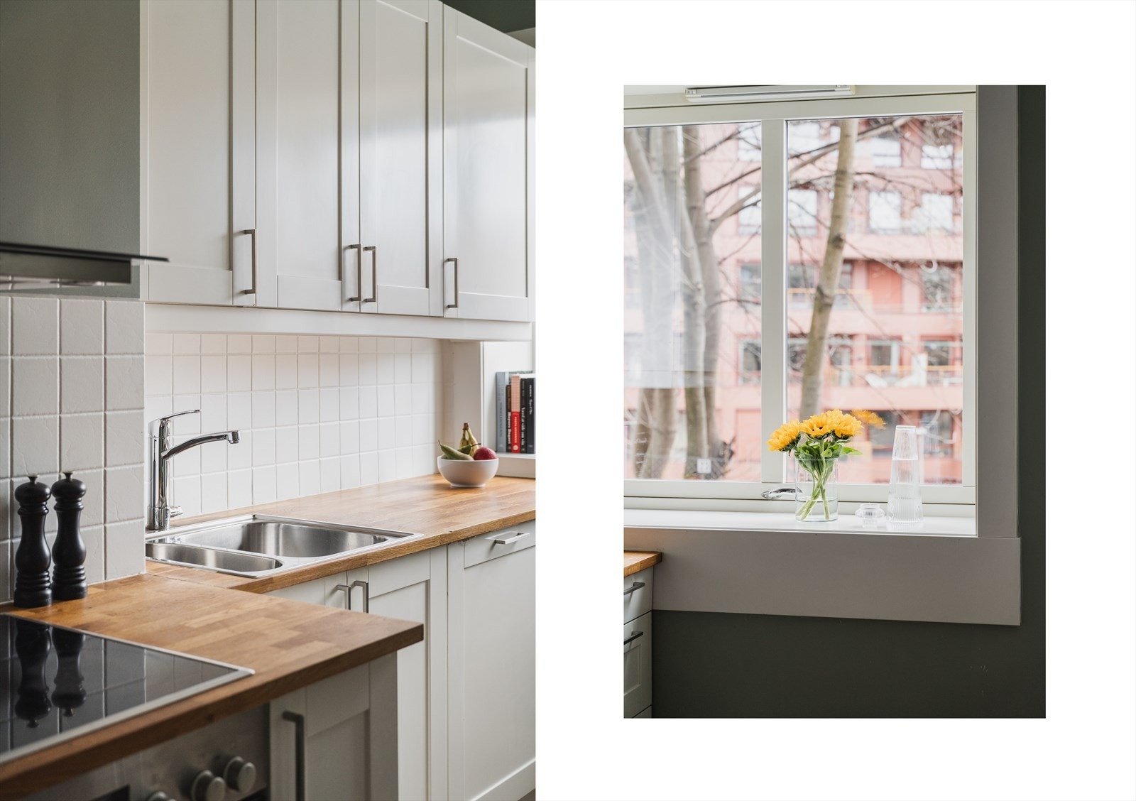 Stekeovn, platetopp, kjøl/frys og oppvaskmaskin er integrert i innredningen Galleribilde