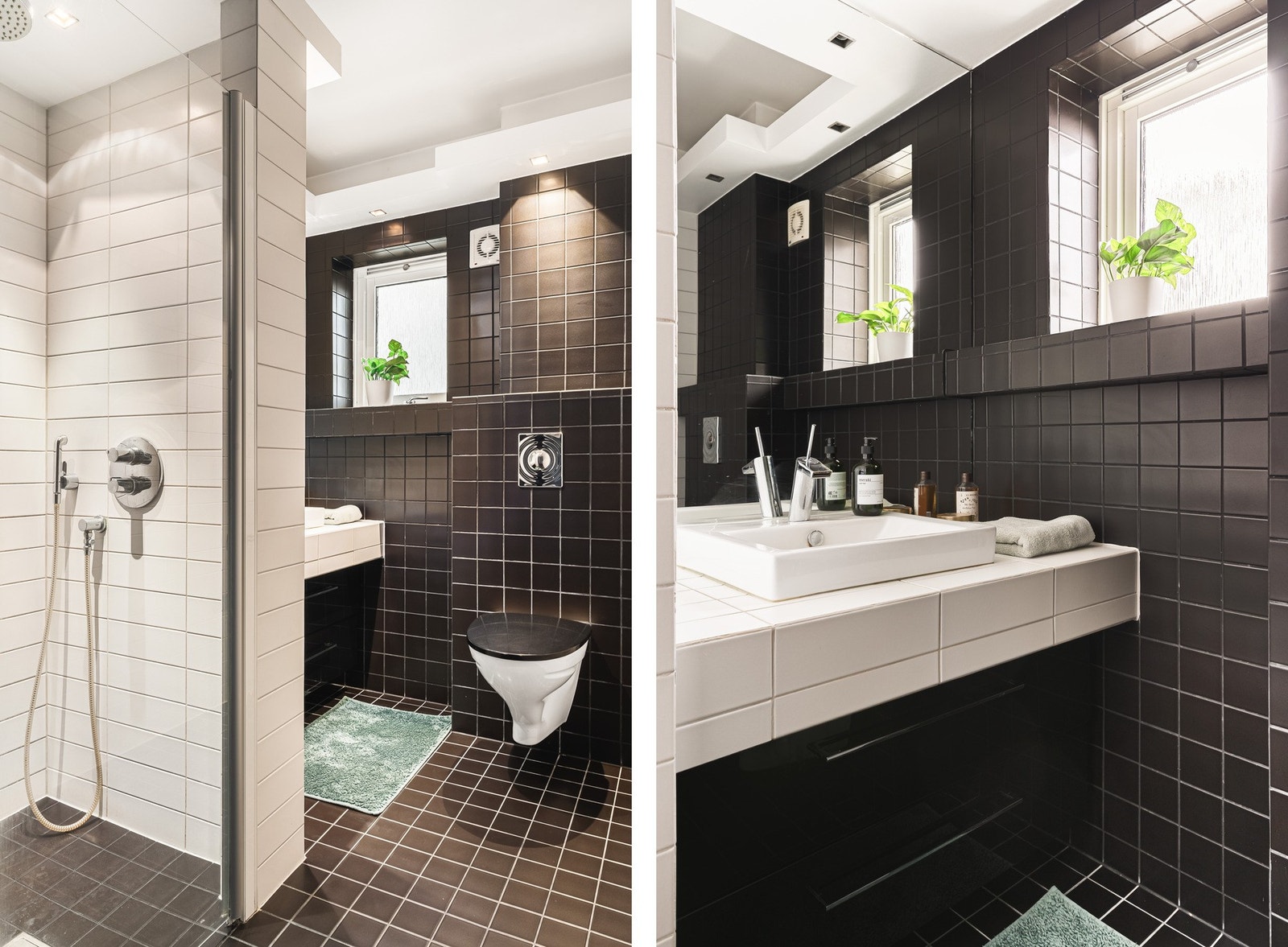 Badet fremstår innbydende med downlights i himling og varmekabler i gulv. Galleribilde