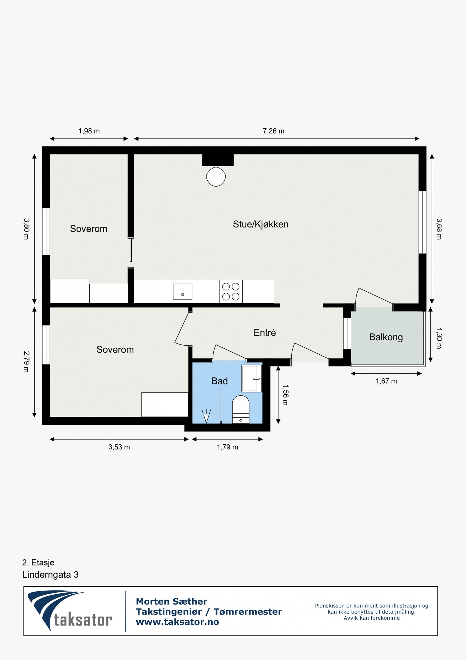 2. etasje - Plantegning. Galleribilde