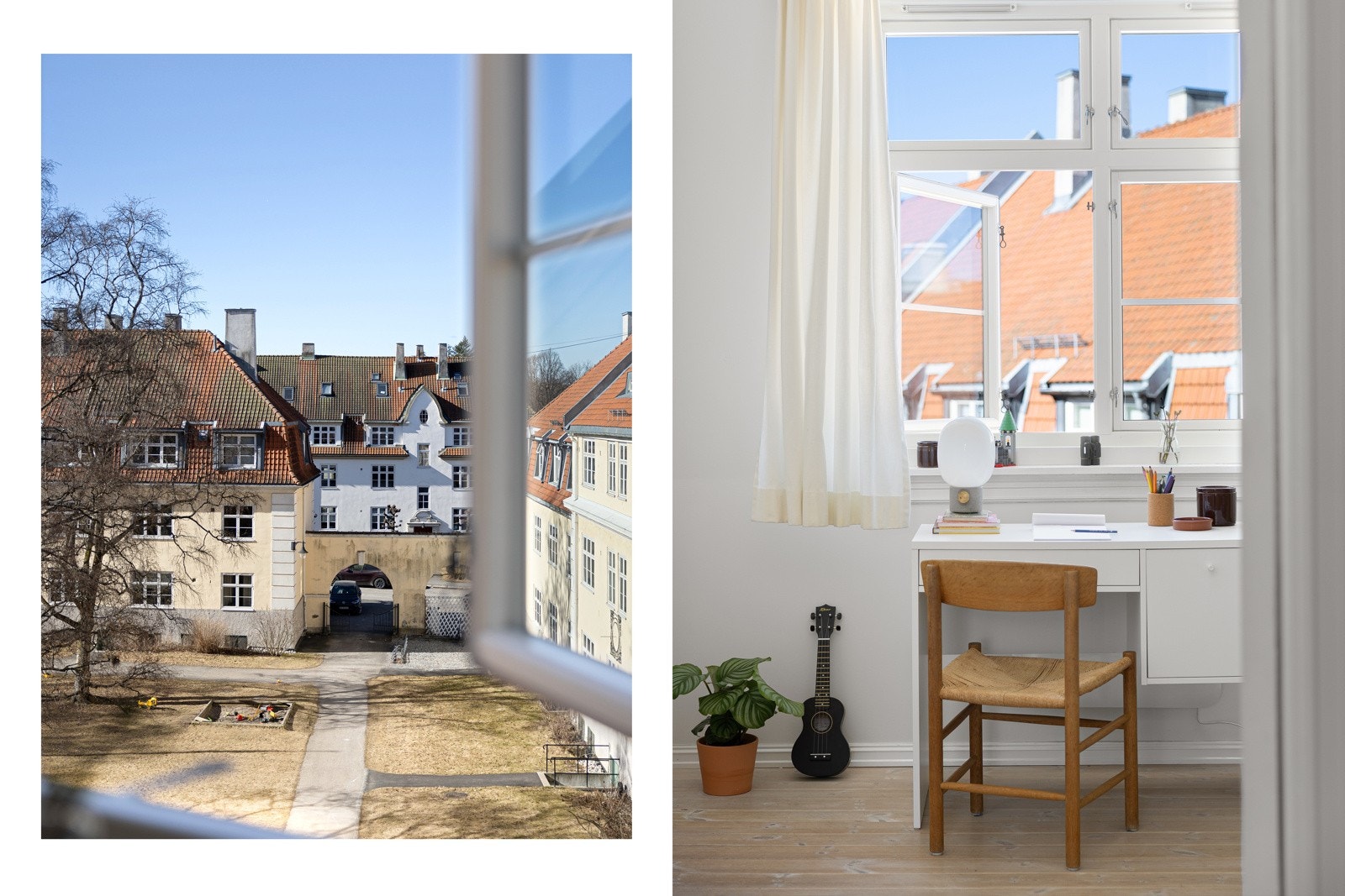 Soverom II vender mot bakgård, med nydelig utsyn mot himmel og grønne omgivelser. Galleribilde