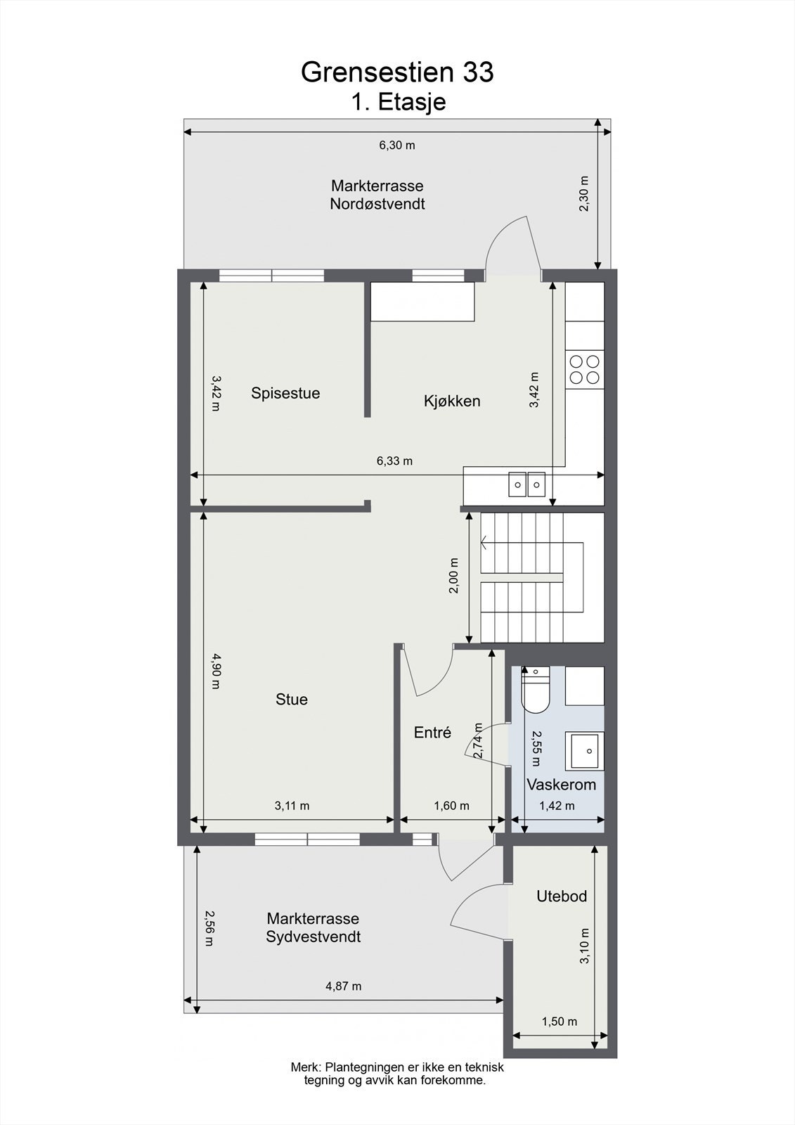 Plantegning 1. etasje. Galleribilde