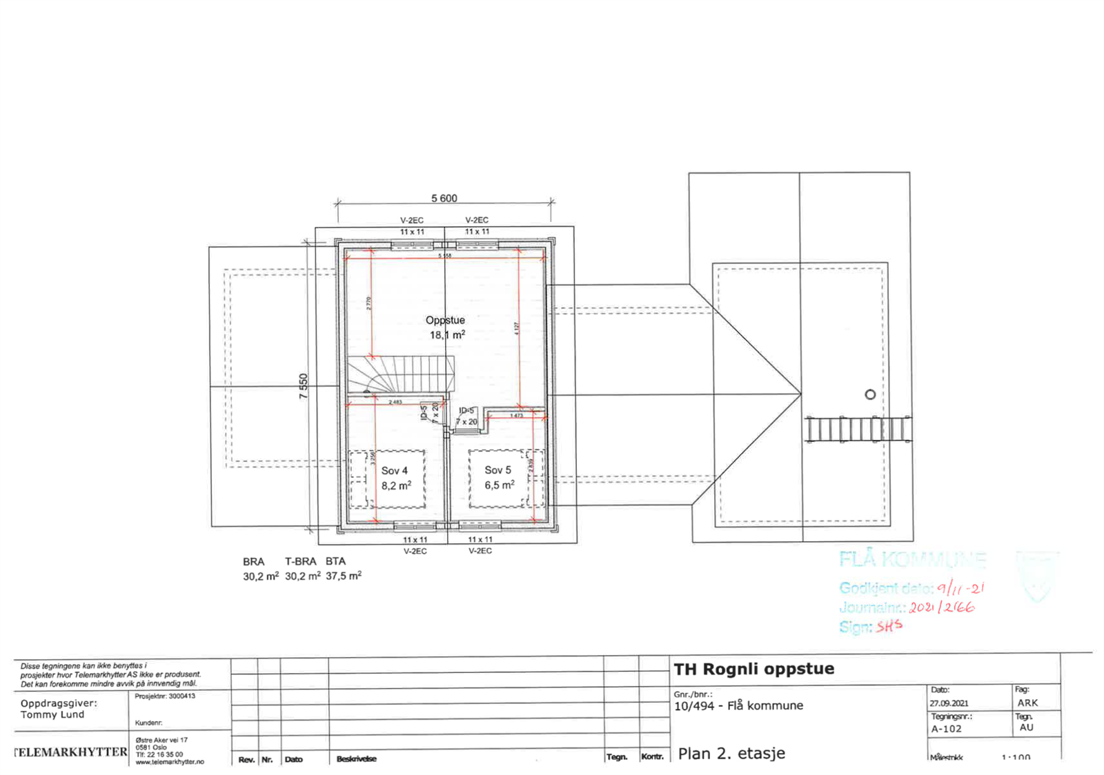 Plantegning andre etasje Galleribilde