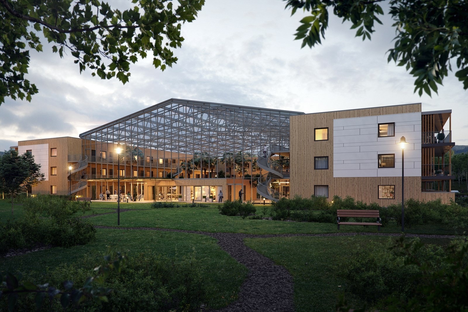 Fasade øst. Illustrasjonsbilde (3D illustrasjon fra prosjektet) - avvik vil forekomme Galleribilde