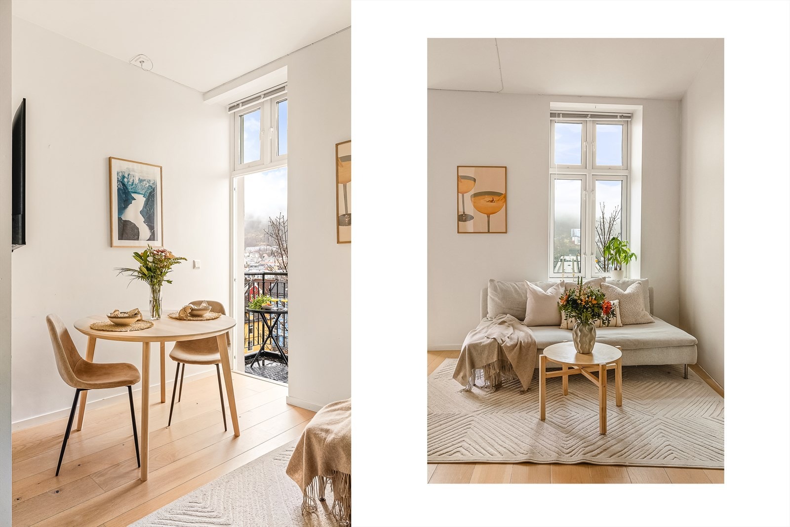 - Store vinduer med dype karmer slipper inn rikelig med dagslys og skaper en lun plass for dekor og grønne planter - Galleribilde