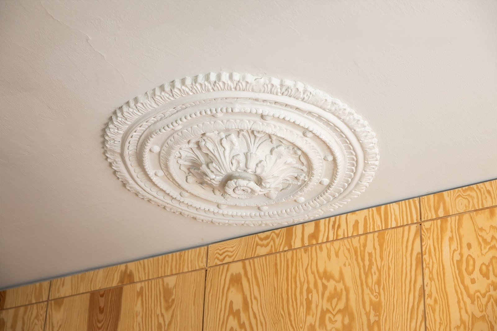 Leiligheten byr på vakre klassiske detaljer som rosett og stukkatur Galleribilde