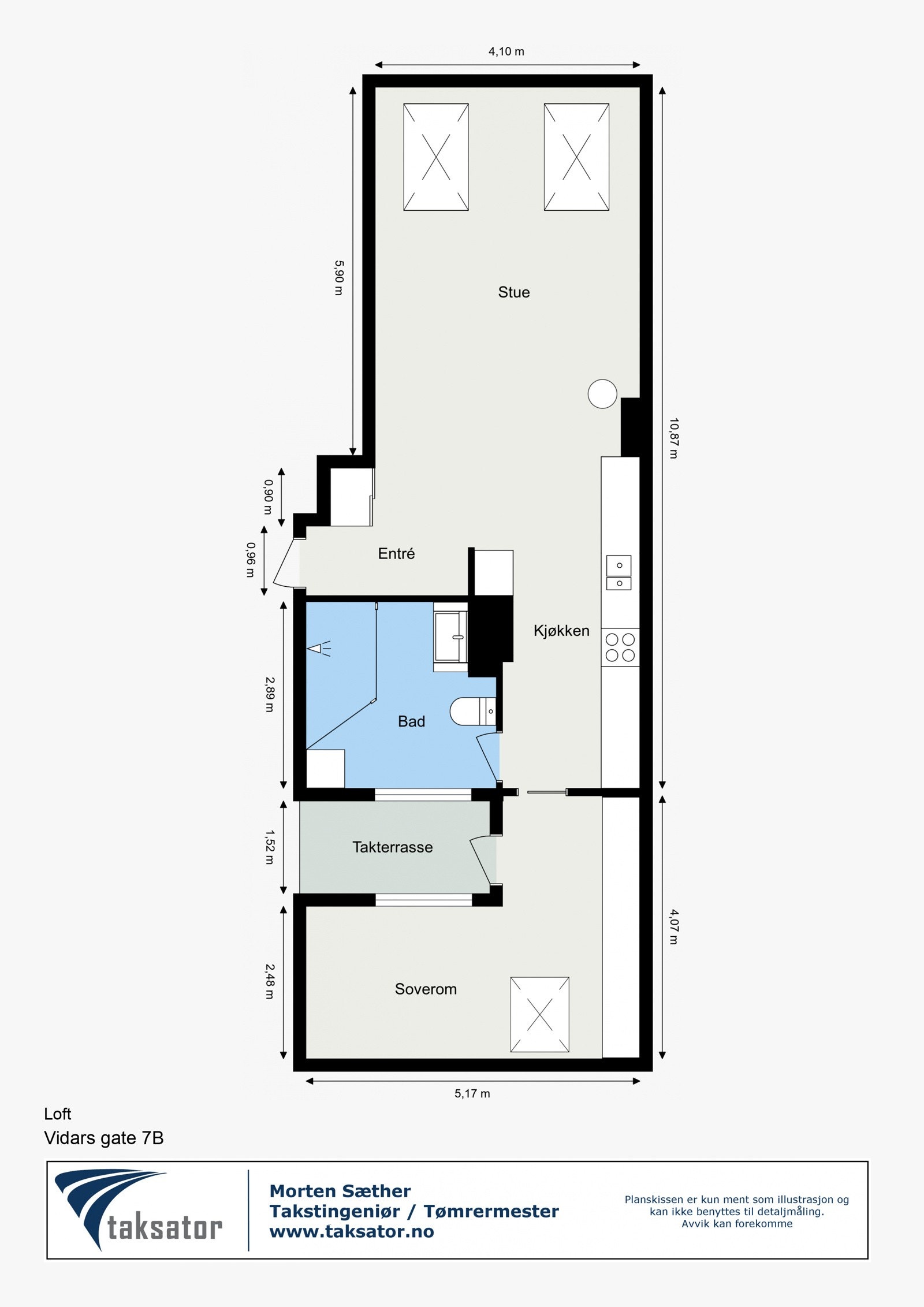 Plantegning av Vidars gate 7 B Galleribilde