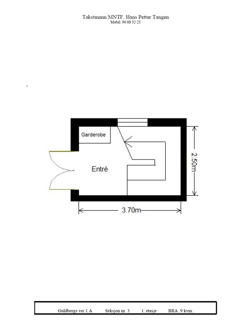 Planskisse over inngangspartiet i 1. etasje. Galleribilde