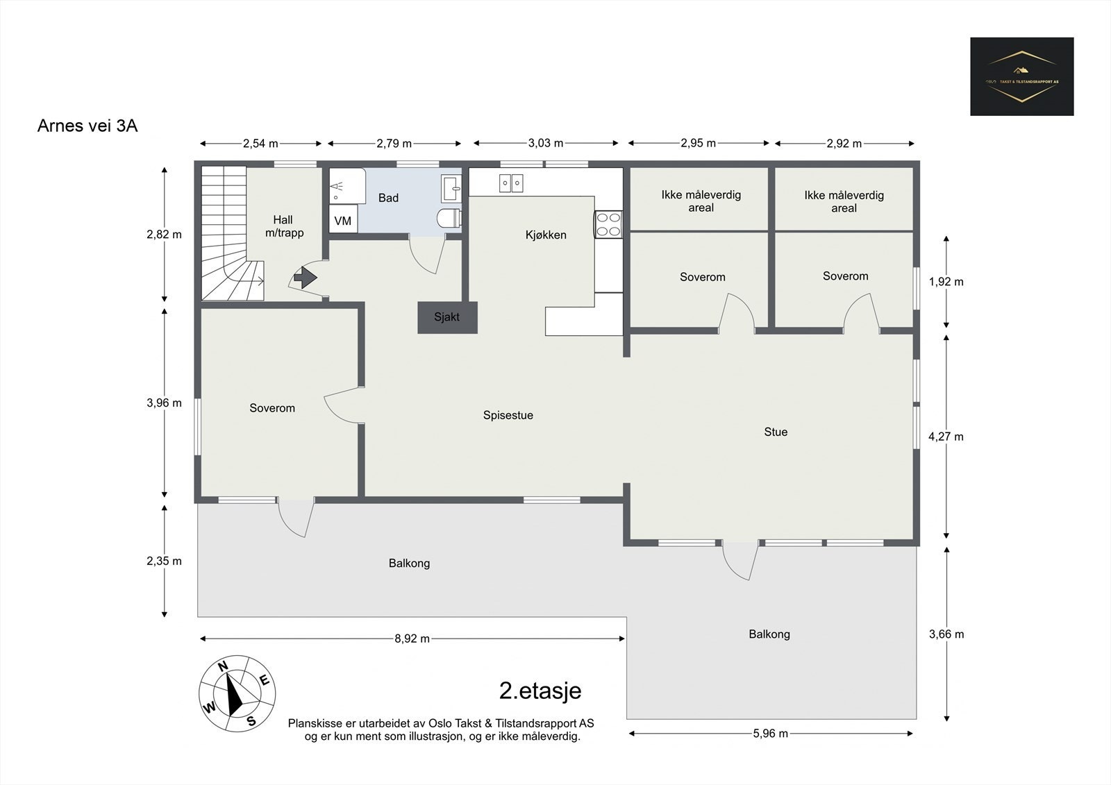 Planskisse 2. etasje- Arnes vei 3A. Galleribilde