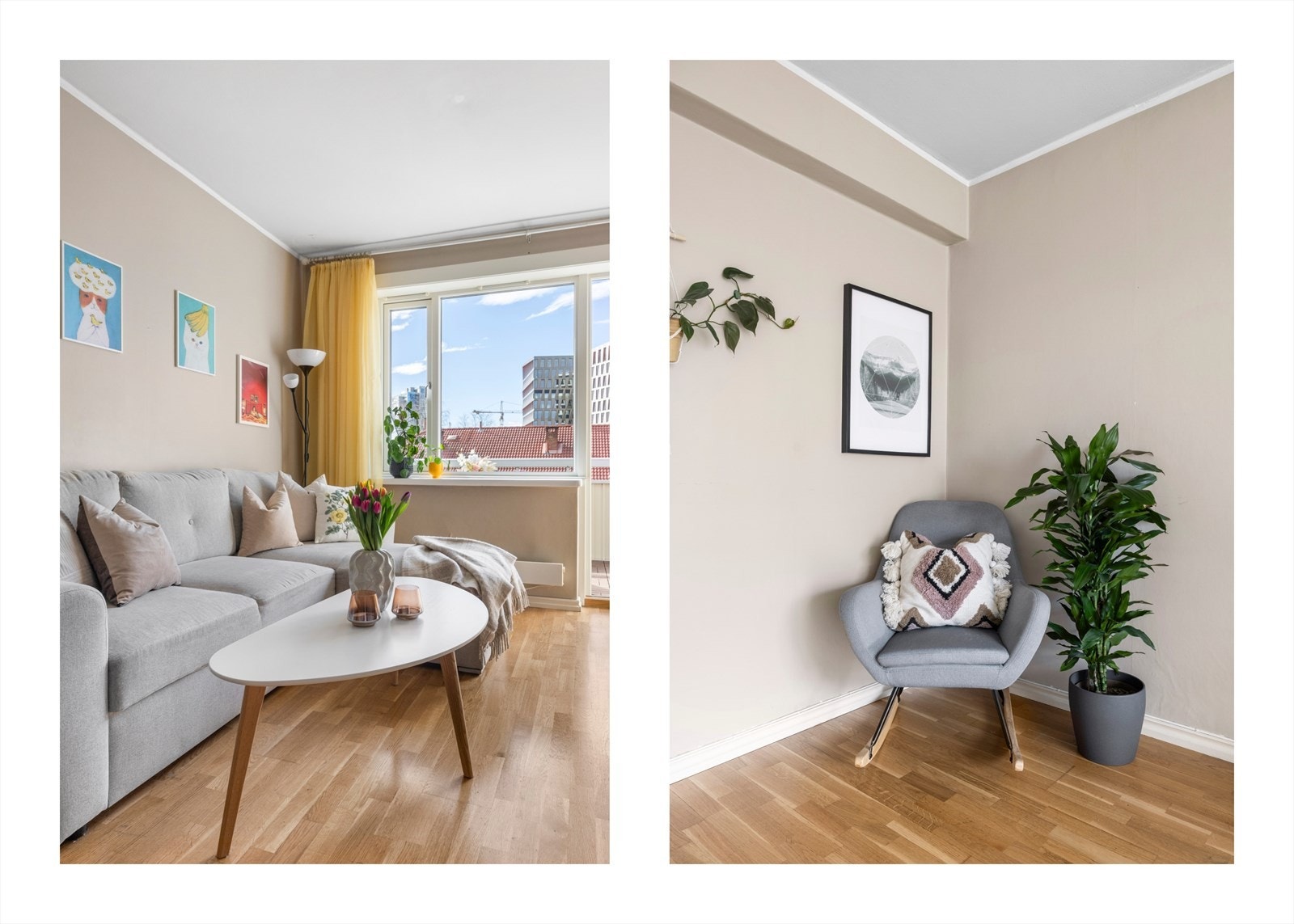 God plass til å innrede med hyggelig lesekrok i stuen Galleribilde