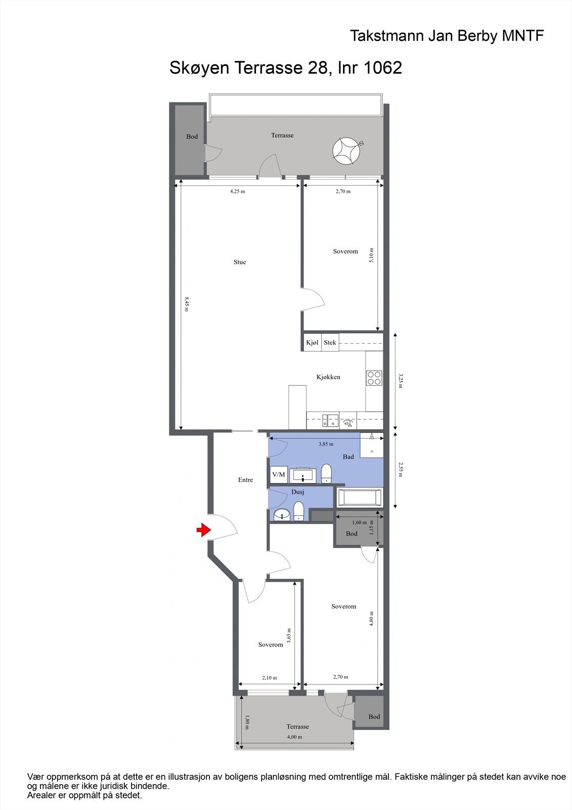 Svært god, gjennomgående planløsning med store, gode rom Galleribilde