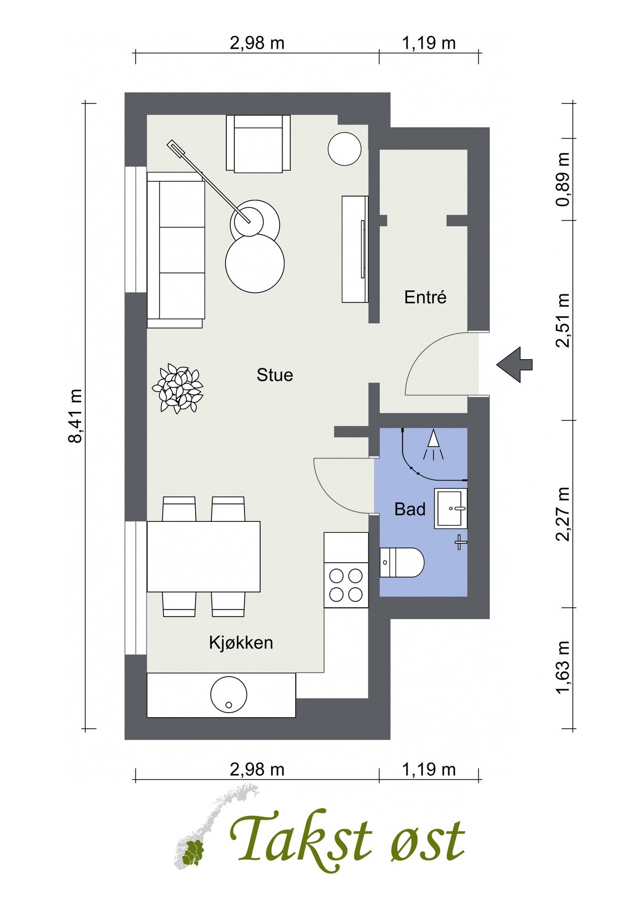 Leilighetens planskisse, slik at du får orientert deg - avvik kan forekomme. Galleribilde