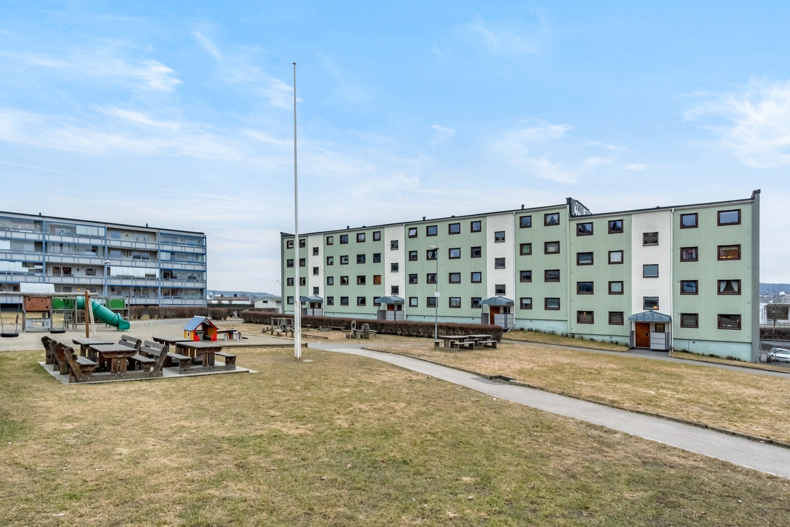 Borettslaget består av 184 andelsleiligheter. Galleribilde